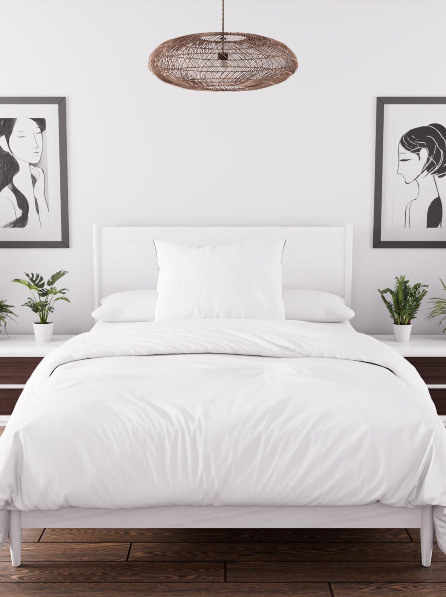 Parure housse de couette en microfibre lavée boheme, par soleil d'ocre avec 1 taie d'oreiller - Blanc