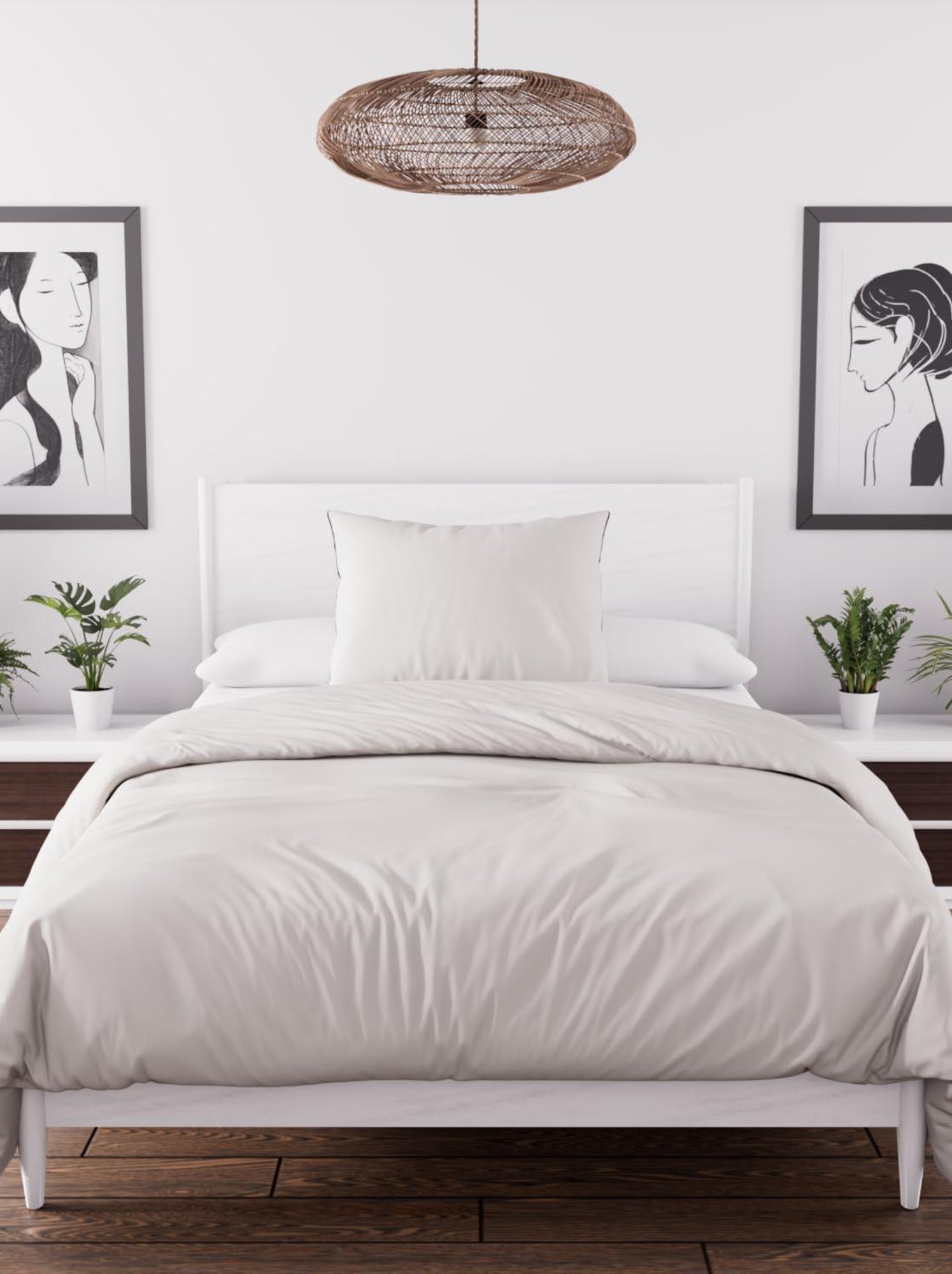 Parure housse de couette en microfibre lavée boheme, par soleil d'ocre avec 1 taie d'oreiller - Ecru