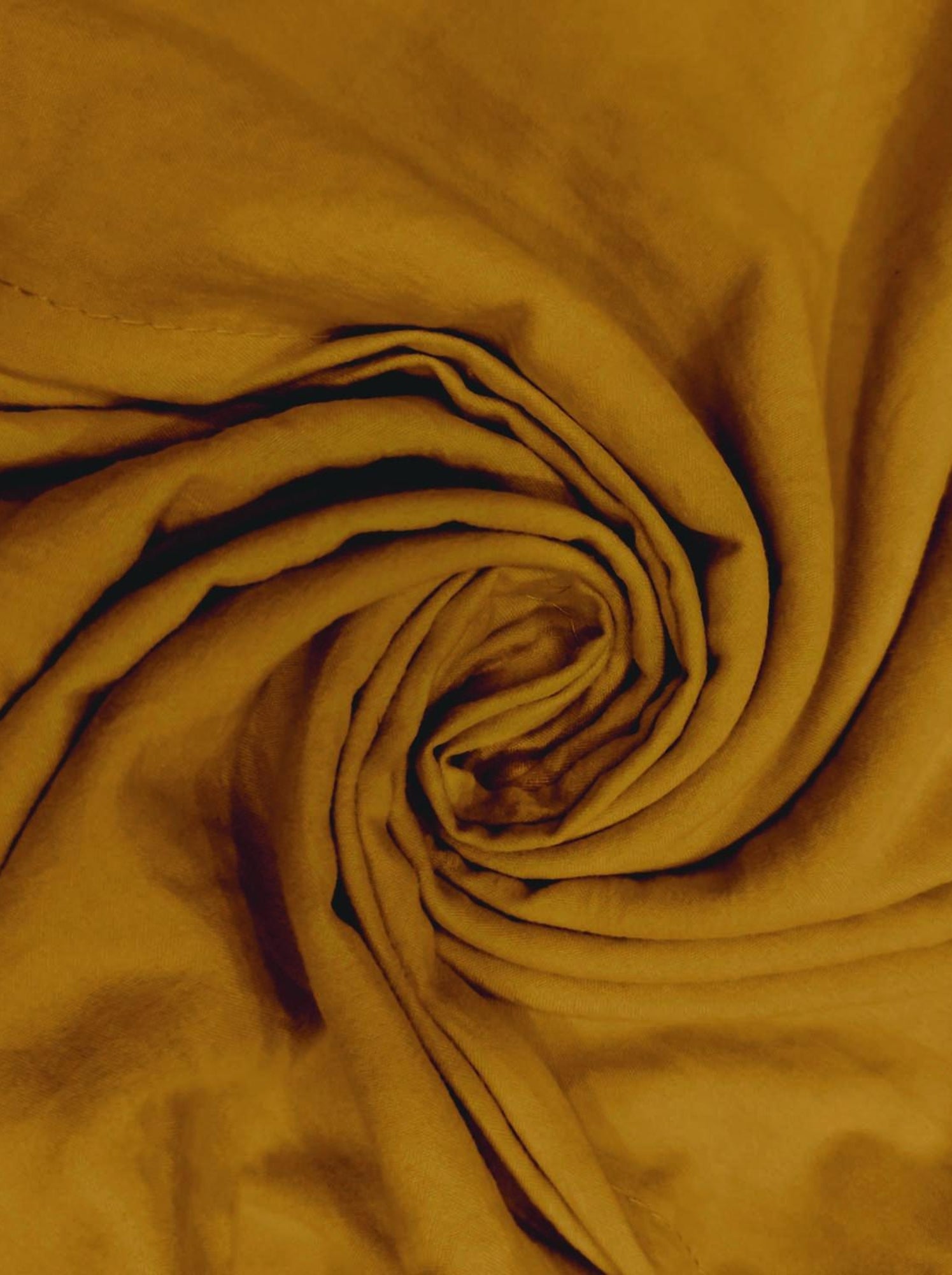 Parure housse de couette en microfibre lavée boheme, par soleil d'ocre avec 1 taie d'oreiller - Jaune
