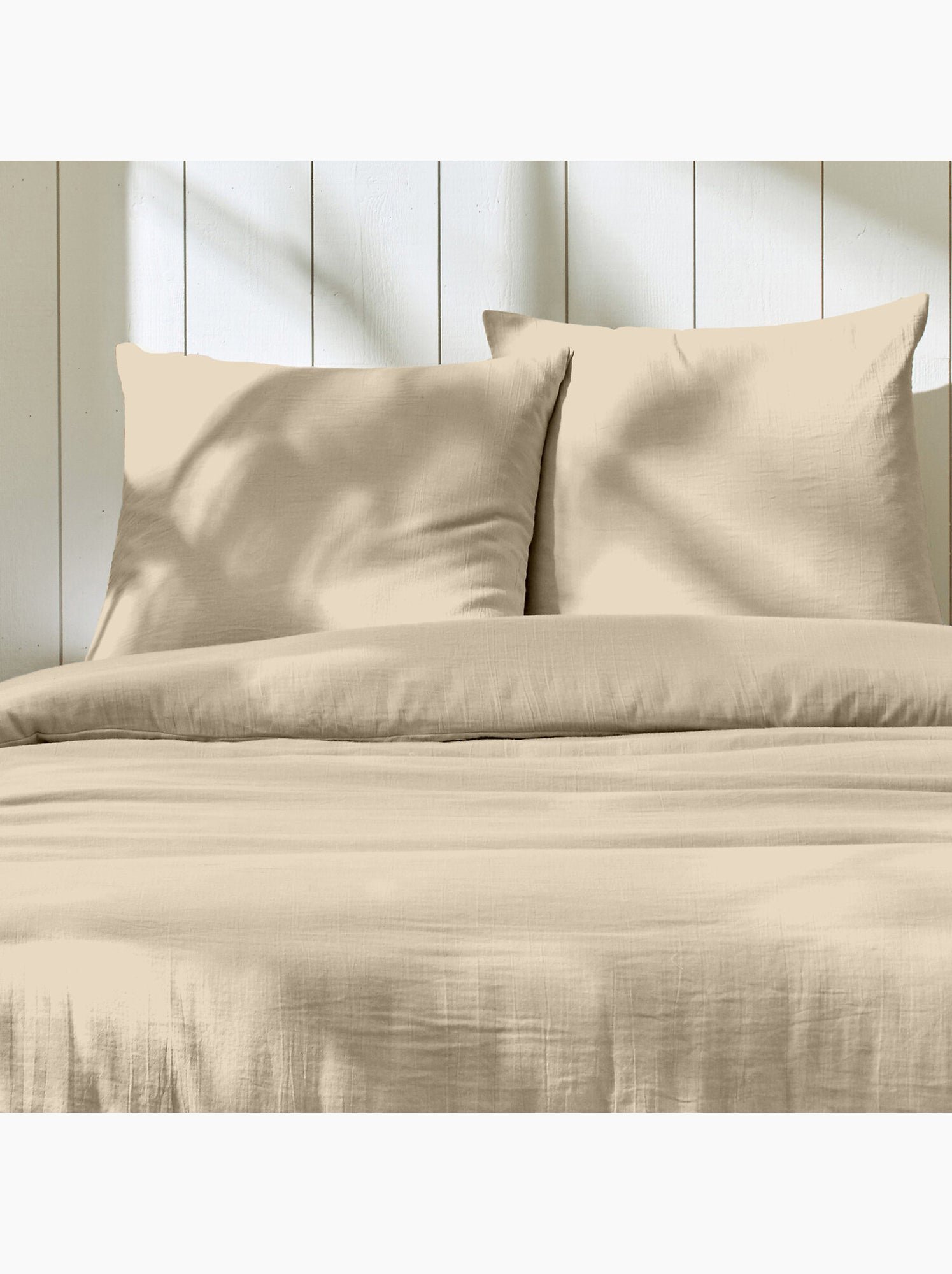 Parure housse de couette + taie(s) gaze coton ozen - Lin