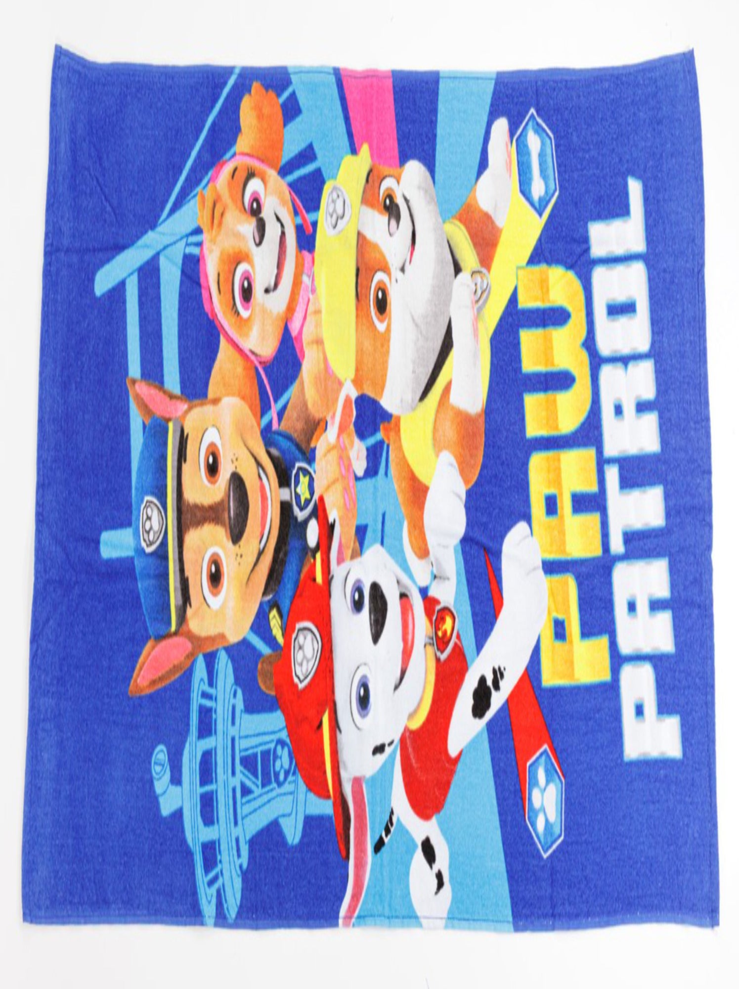 Pat Patrouille, Serviette de Bain Enfant Imprimé 100% Coton, CHASE - Bleu