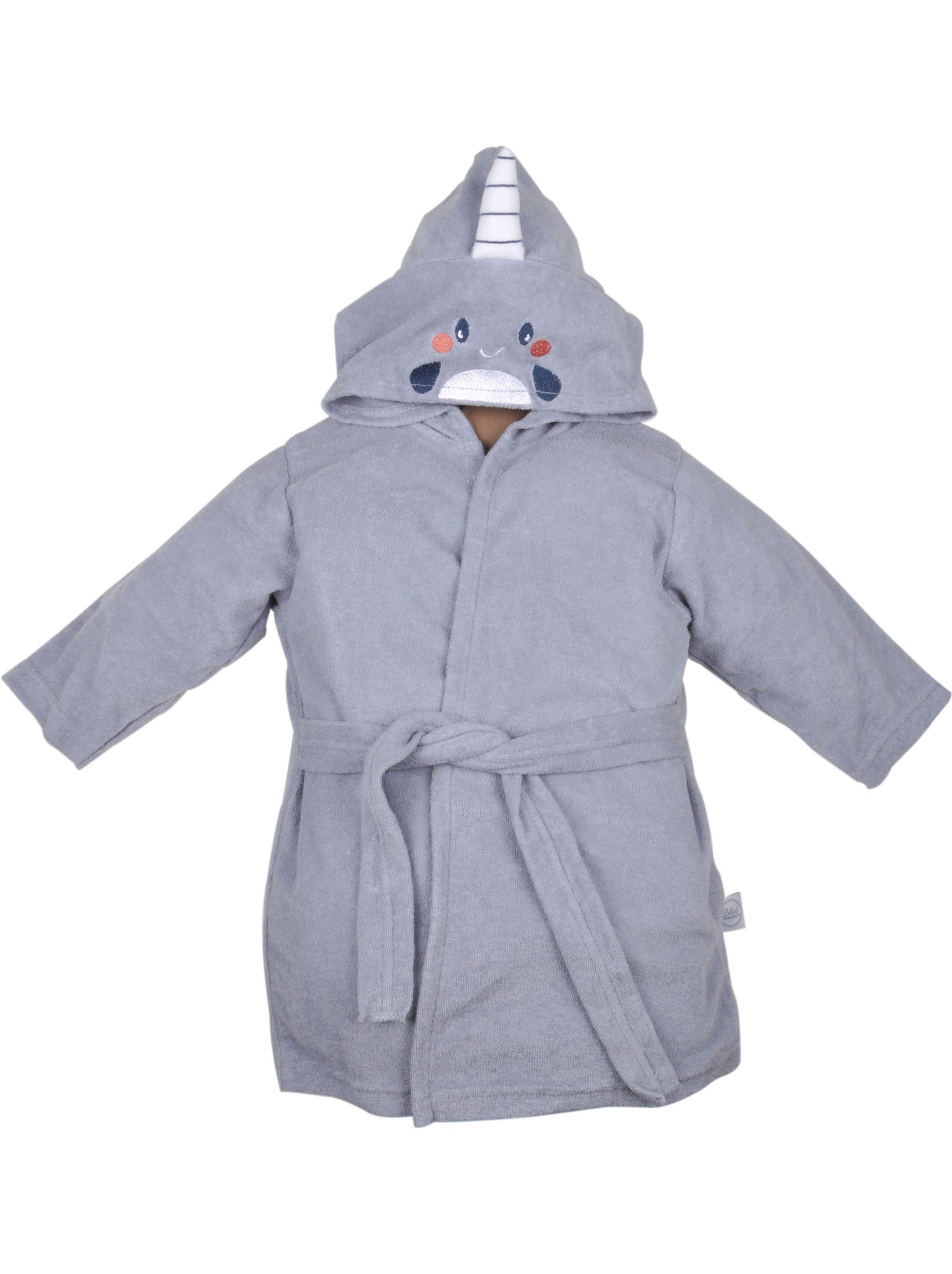 Peignoir a capuche 18 24 mois licorne des mers - Gris clair