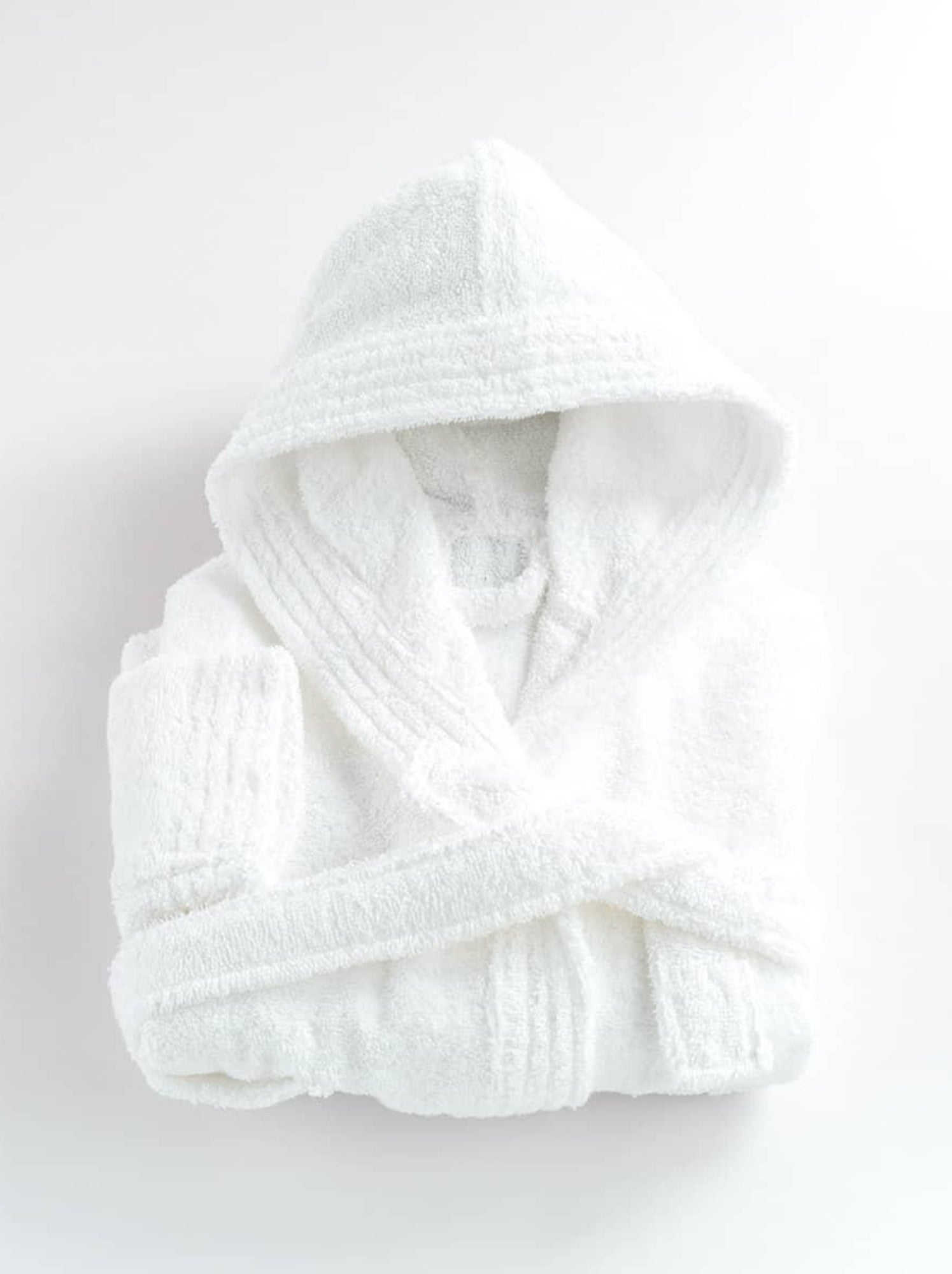 Peignoir enfant capuche en coton bouclette éponge COCOON - Blanc