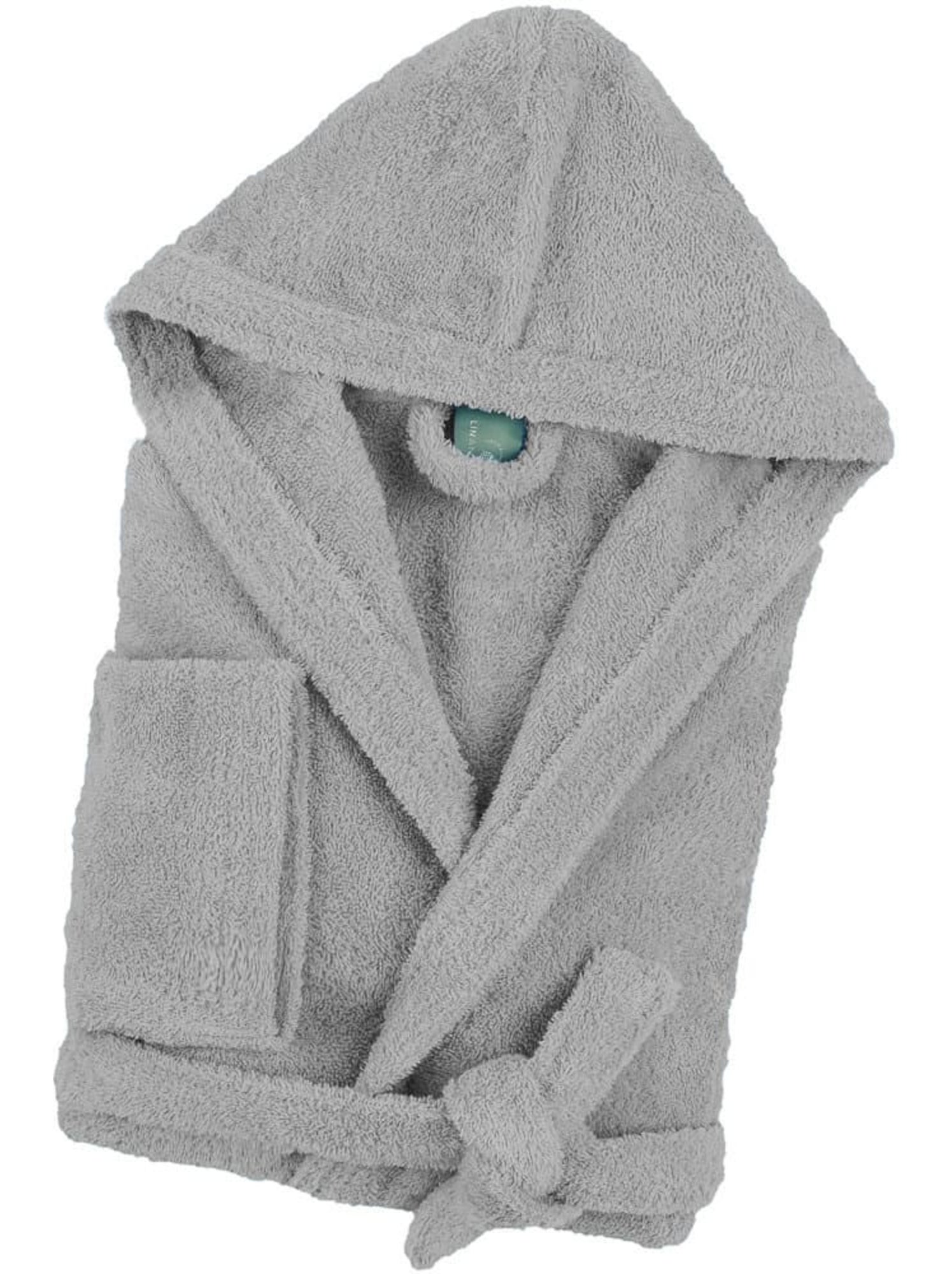 Peignoir enfant capuche en coton bouclette éponge COCOON - Gris
