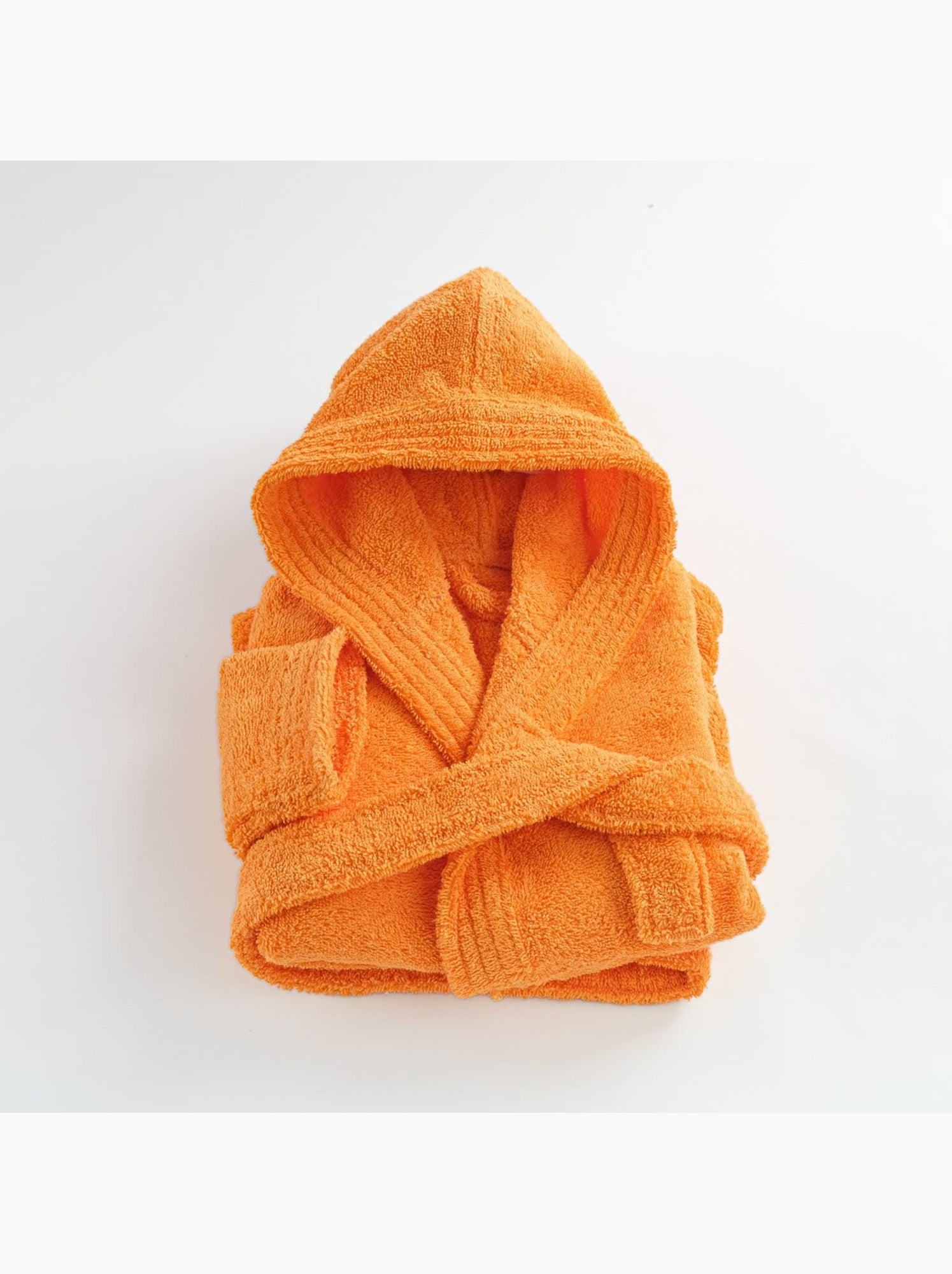 Peignoir enfant capuche en coton bouclette éponge COCOON - Orange