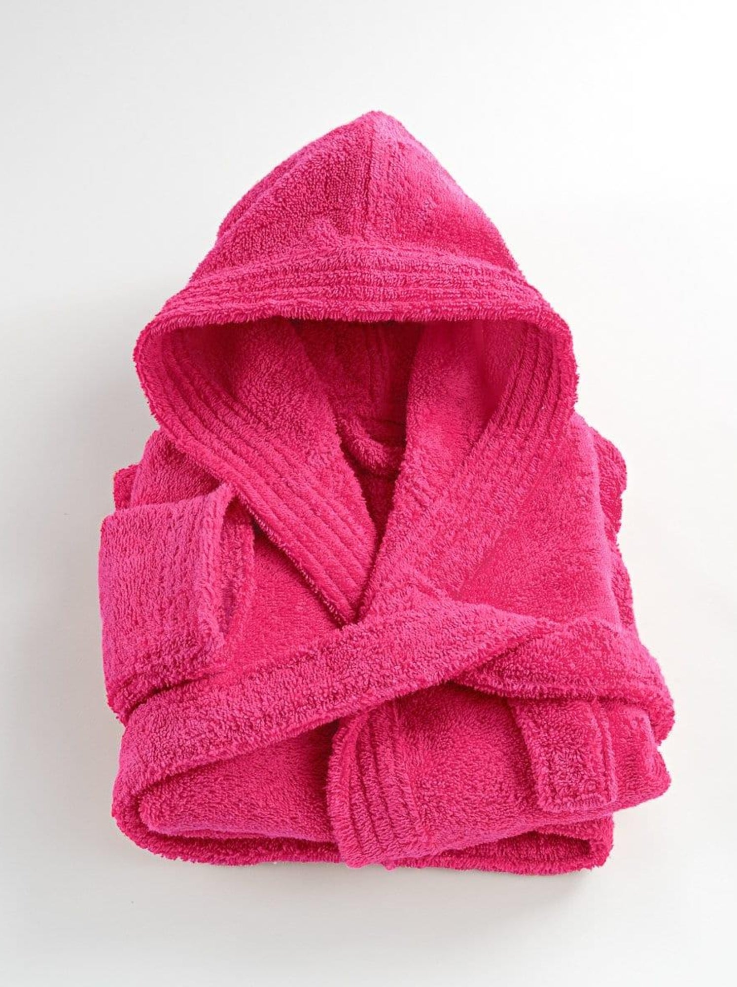 Peignoir enfant capuche en coton bouclette éponge COCOON - Rose