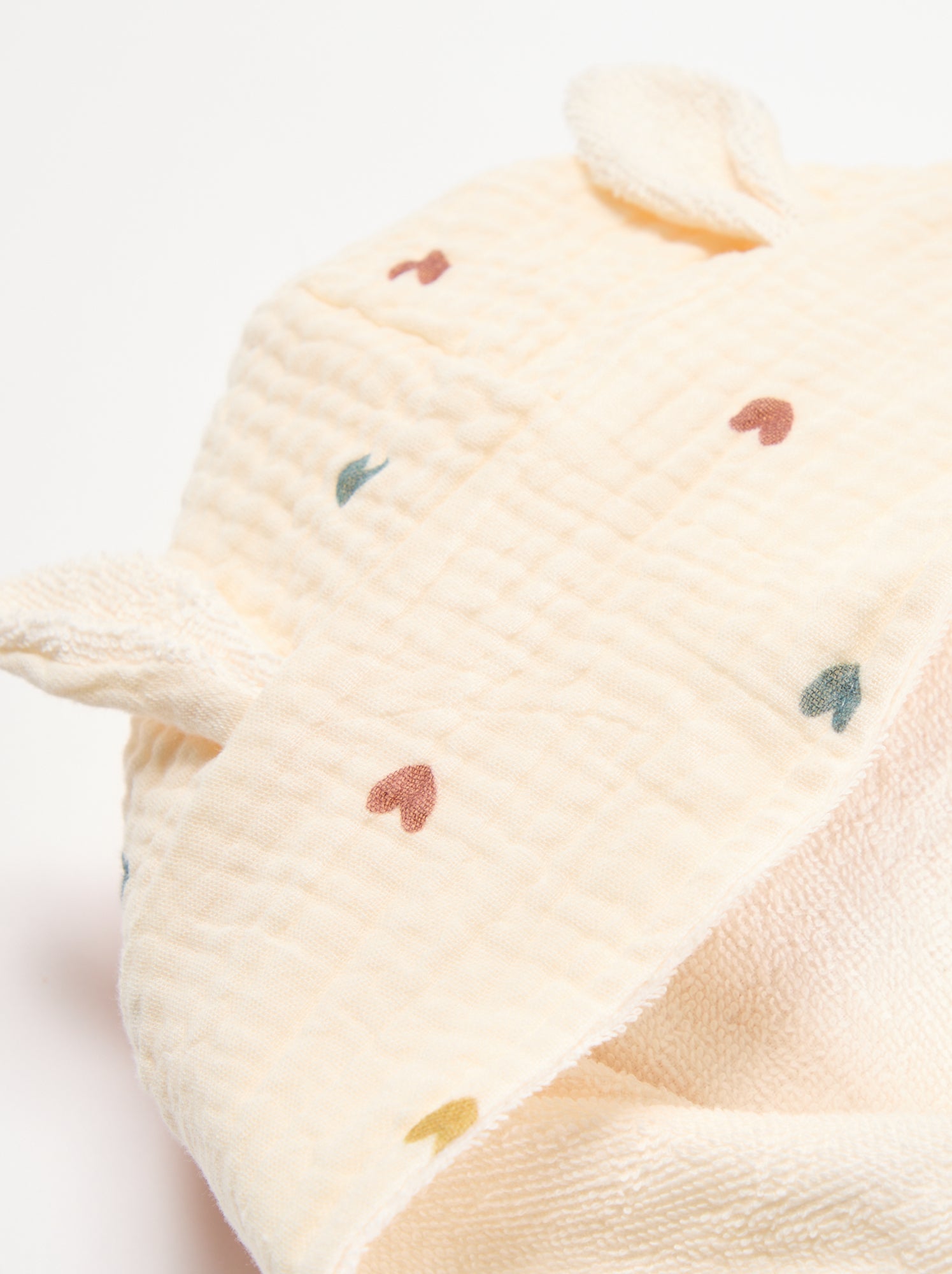 Peignoir enfant en éponge et gaze de coton - Beige
