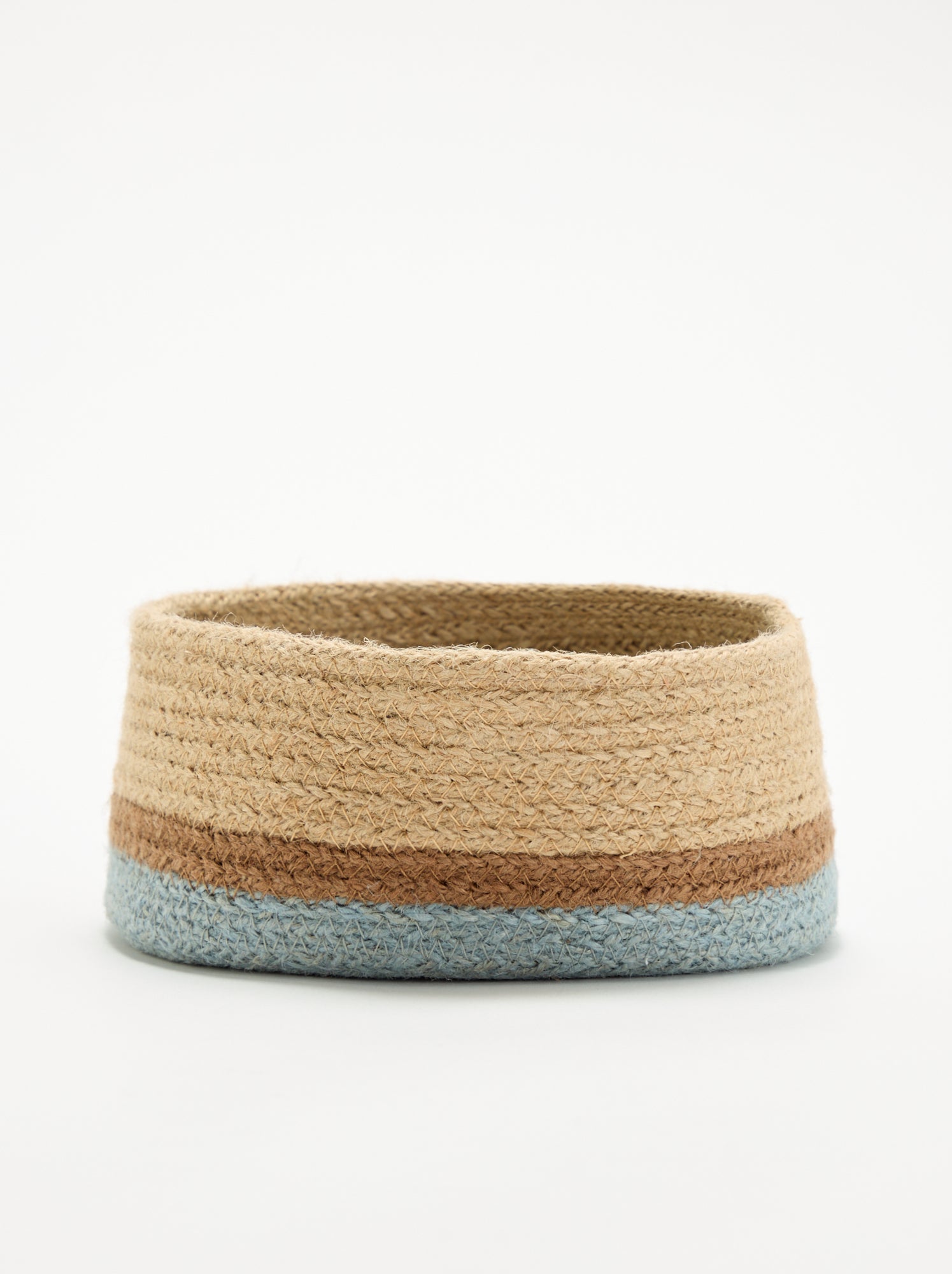 Petit panier de rangement en jute - Bleu