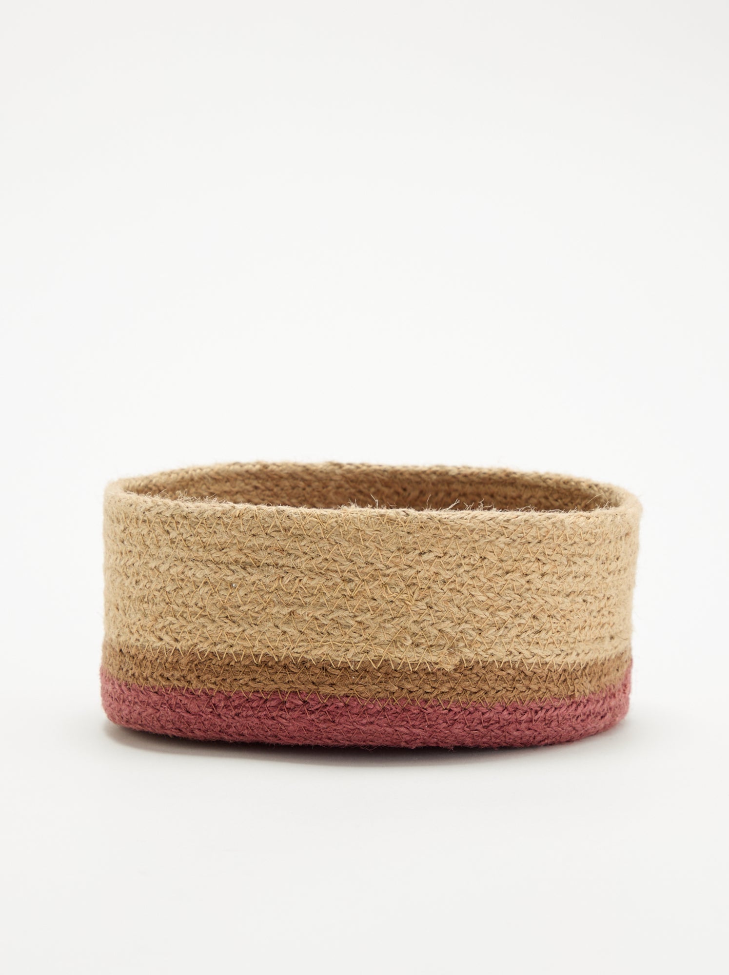 Petit panier de rangement en jute - Rouge