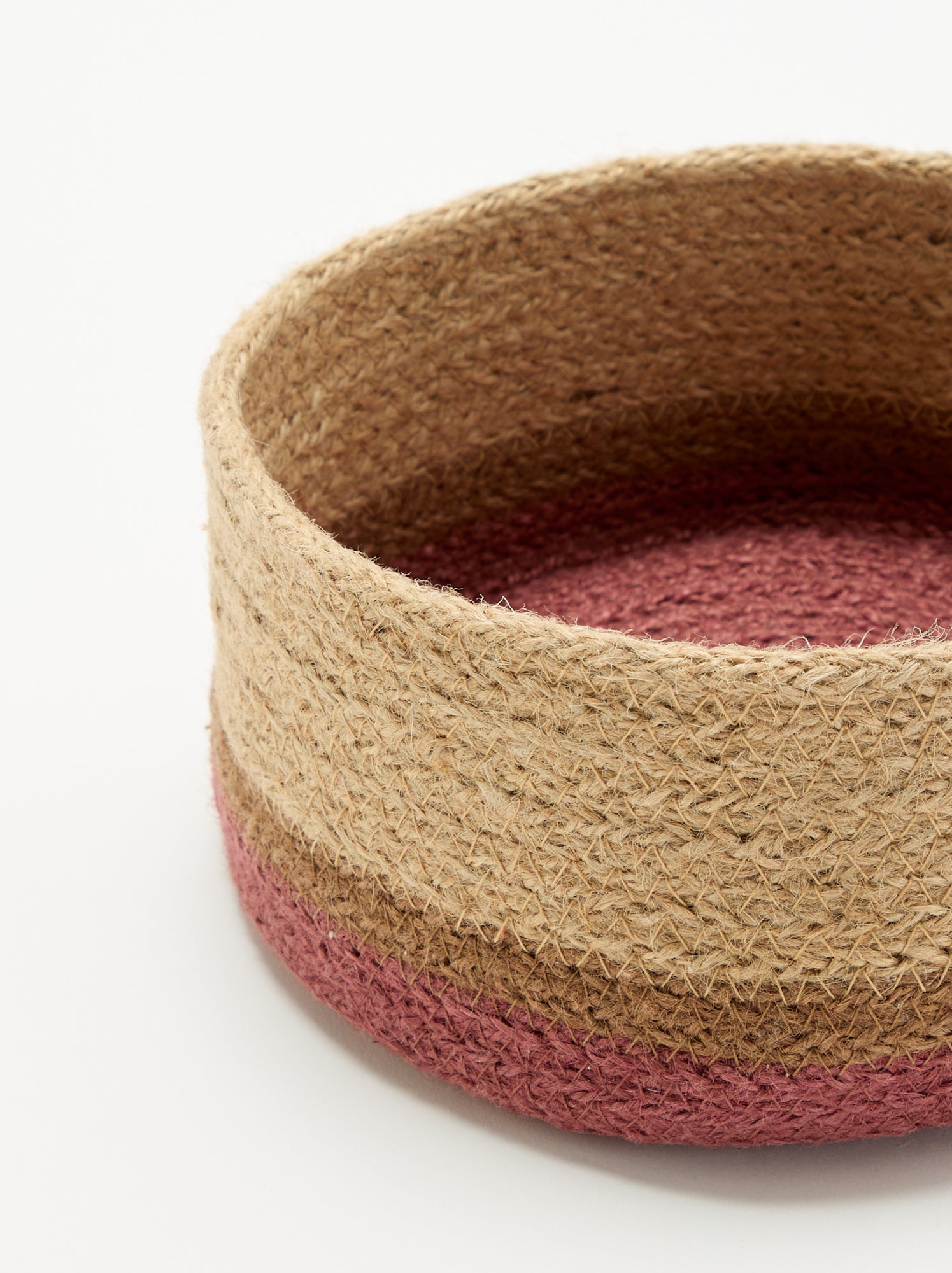 Petit panier de rangement en jute - Rouge
