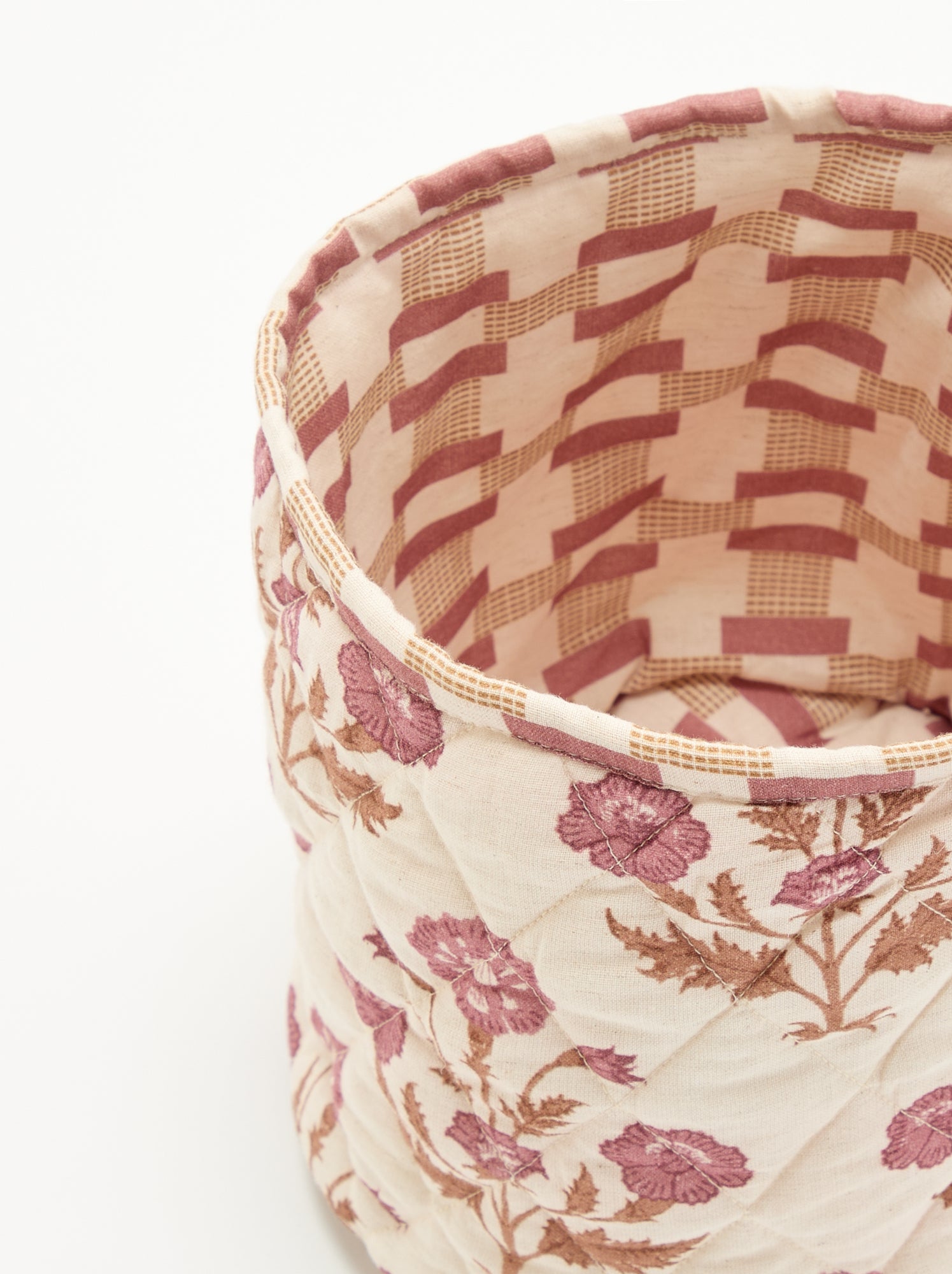 Petit panier de rangement imprimé - Rose