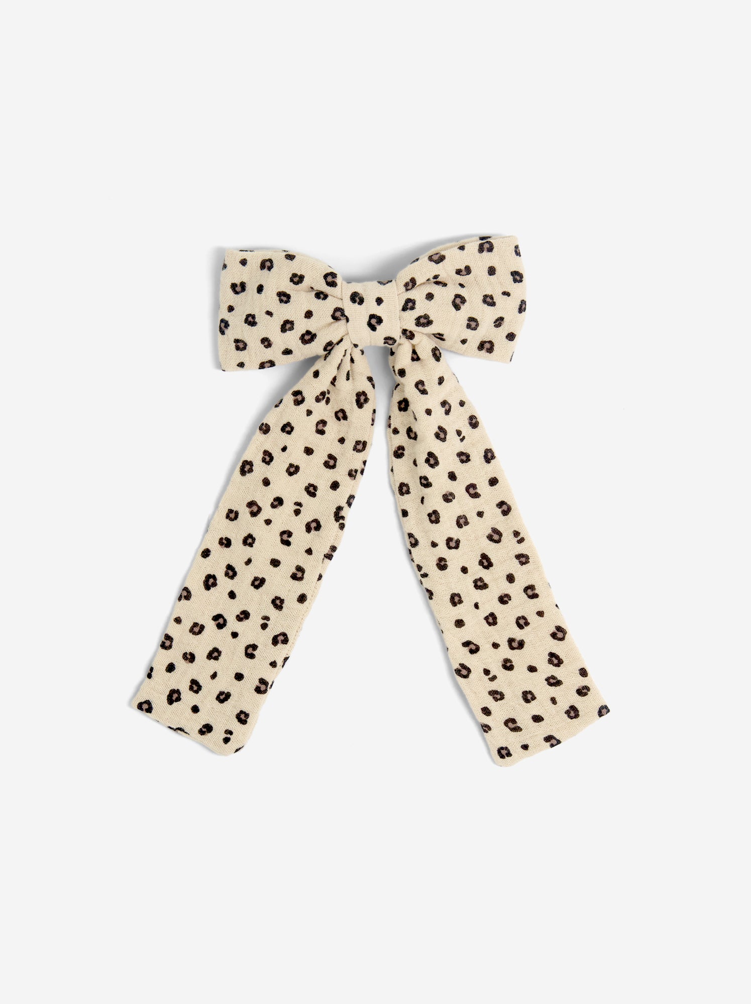 Pince avec gros nœud imprimé - Beige
