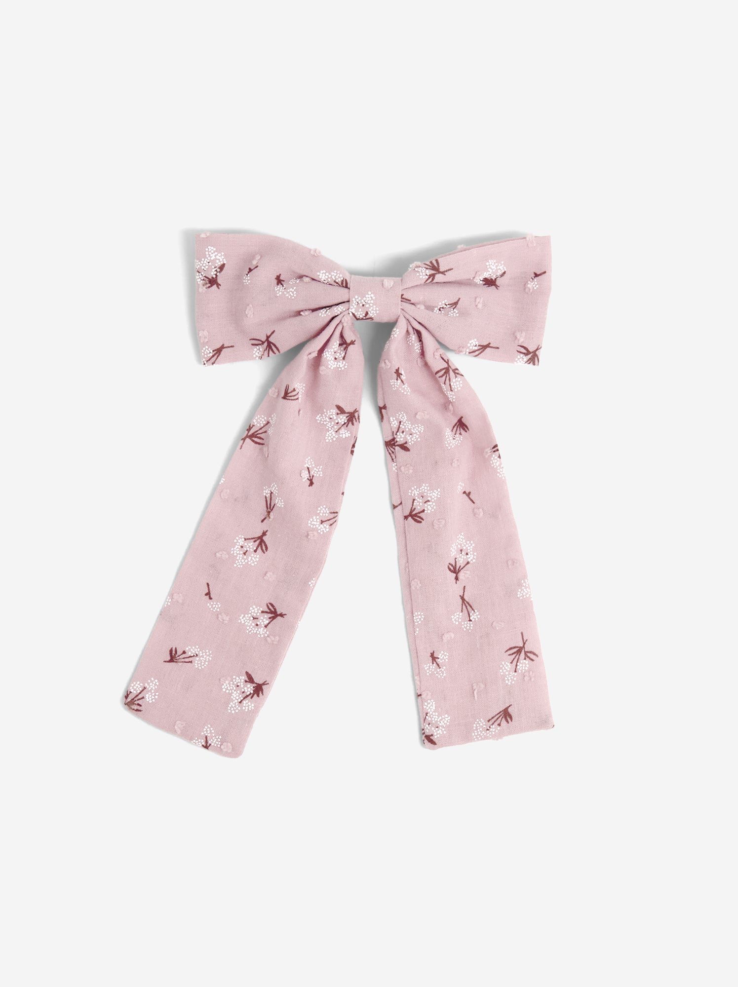Pince avec gros nœud imprimé - Rose