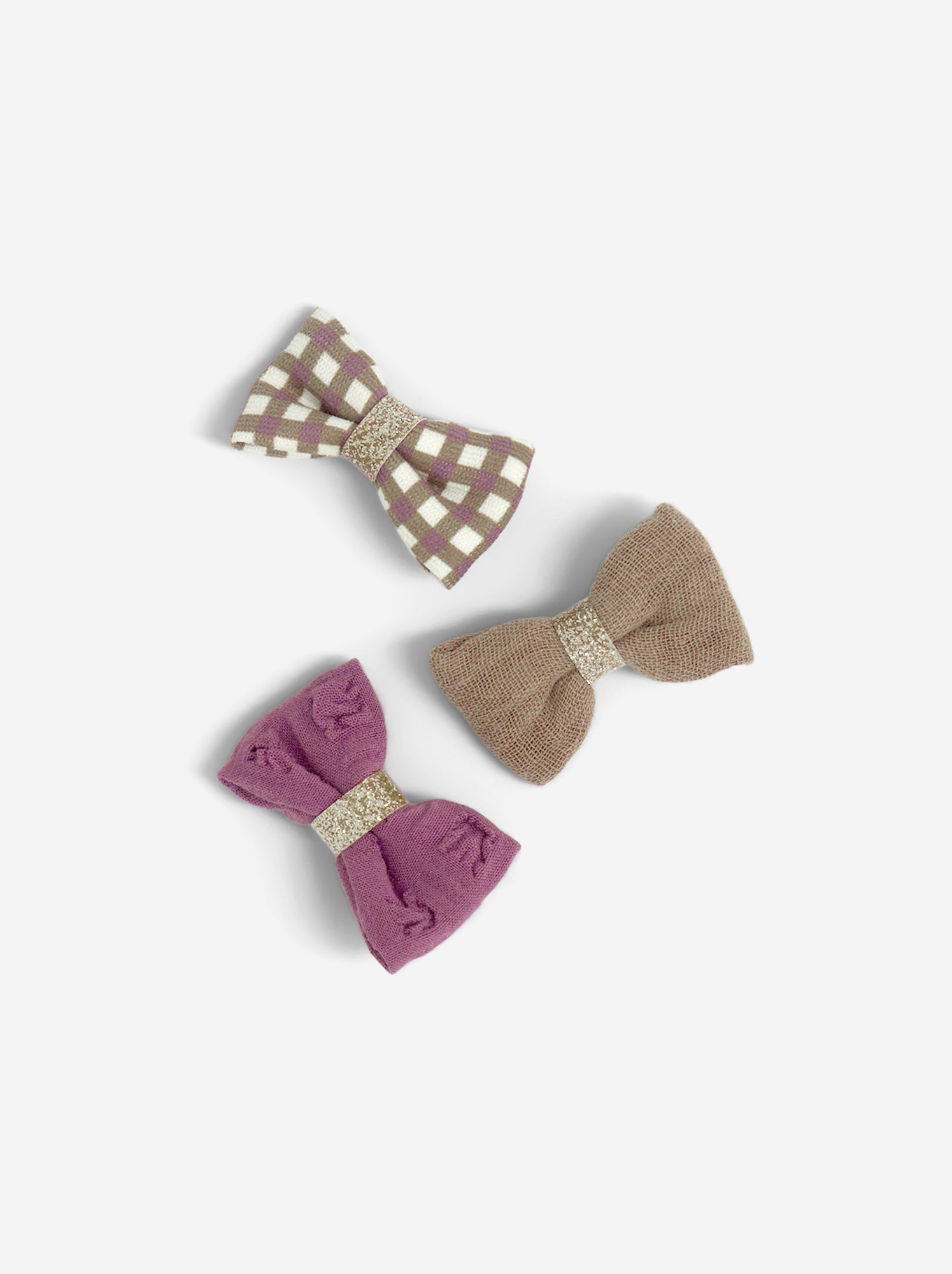 Pinces croco avec nœud - Rose