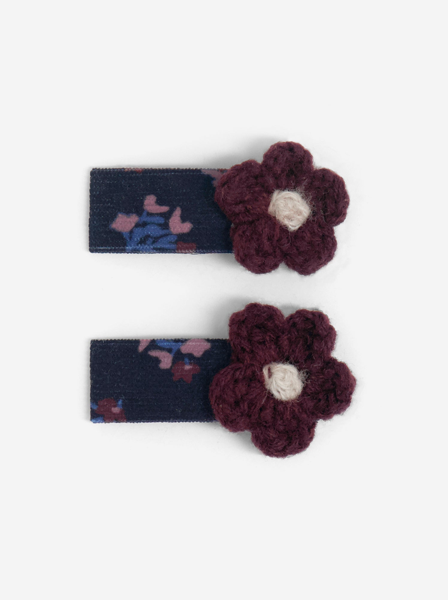 Pinces croco forme fleurs - Bleu