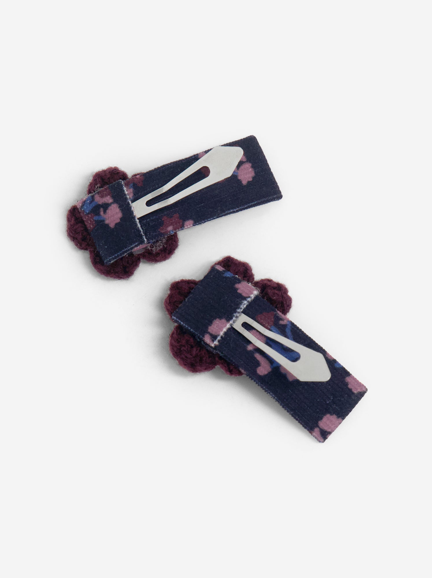 Pinces croco forme fleurs - Bleu