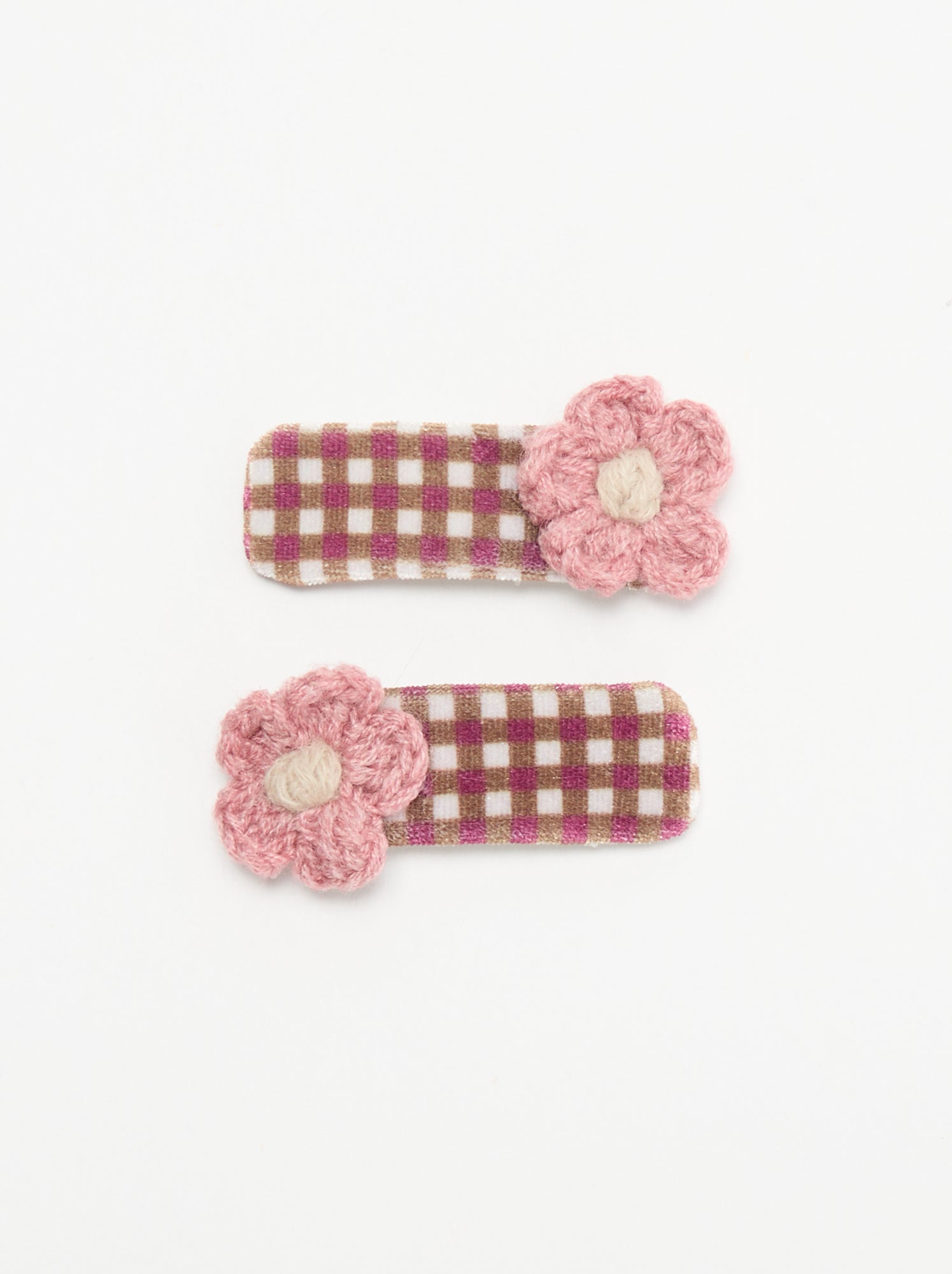 Pinces croco forme fleurs - Rose