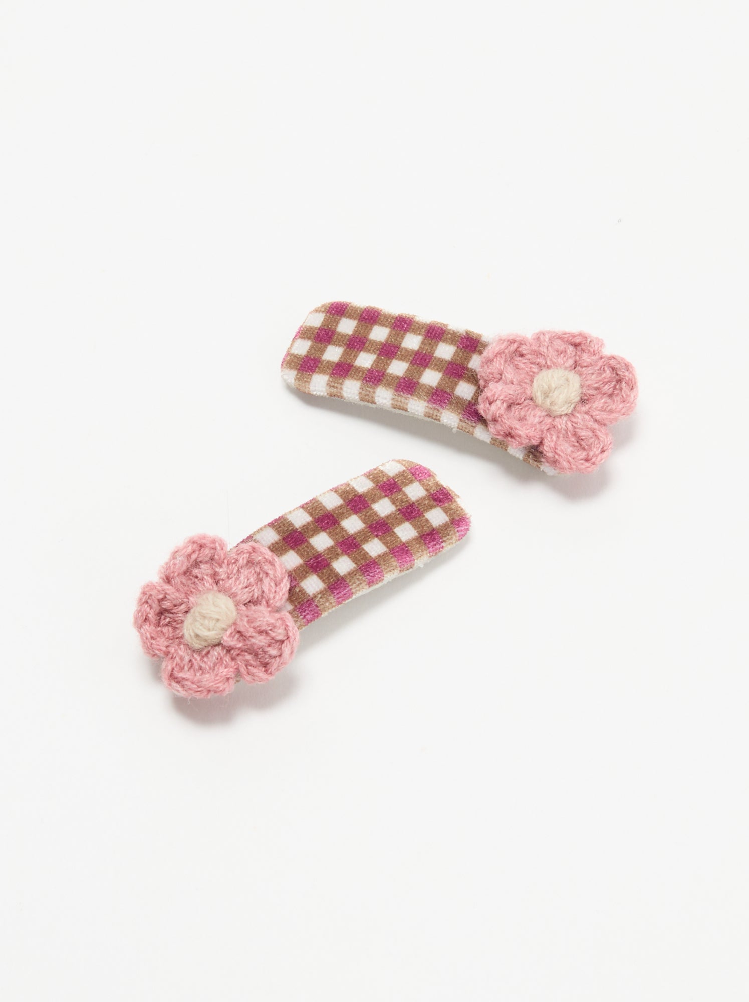 Pinces croco forme fleurs - Rose