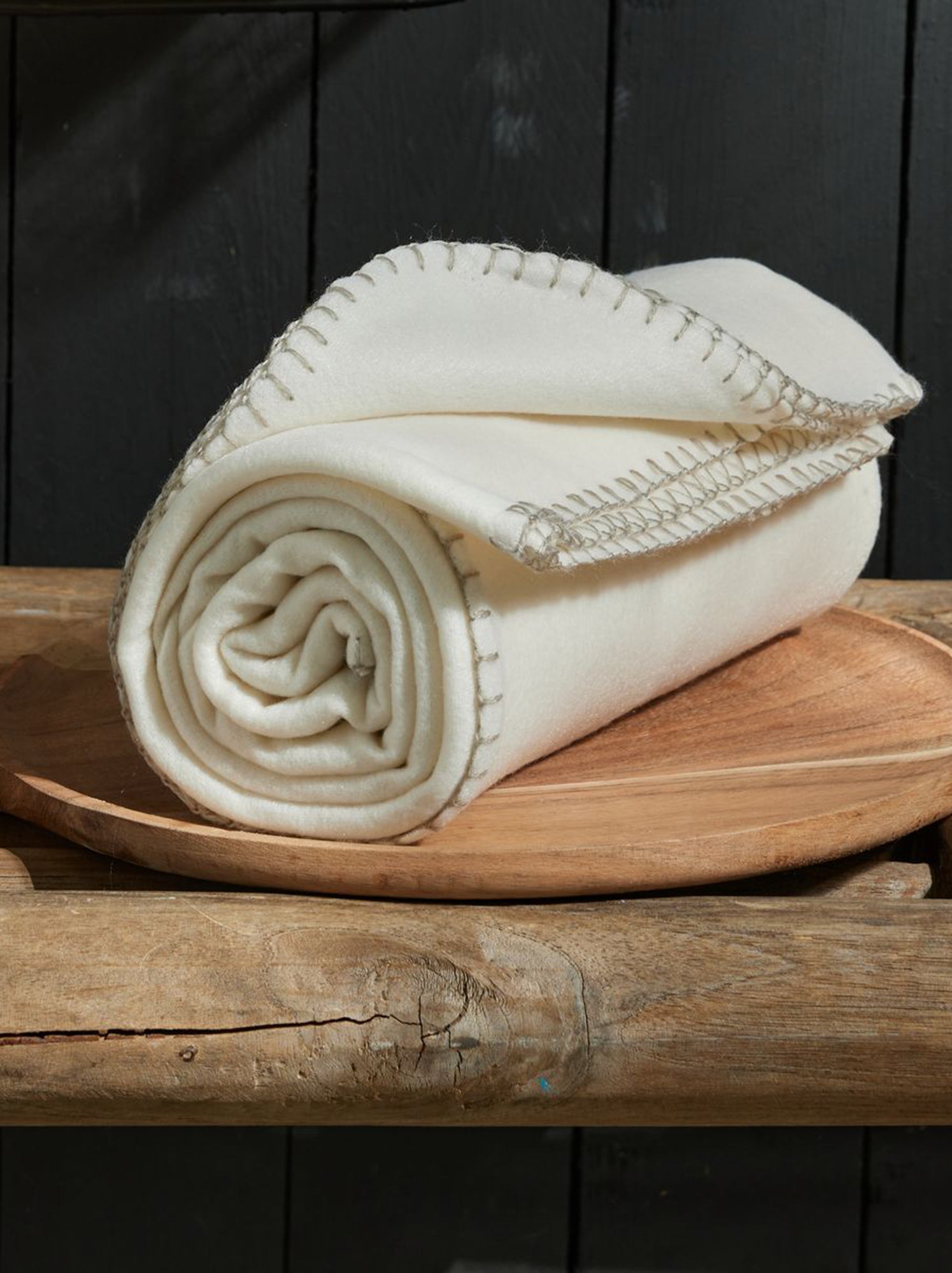 Plaid aux finitions contrastantes - Blanc