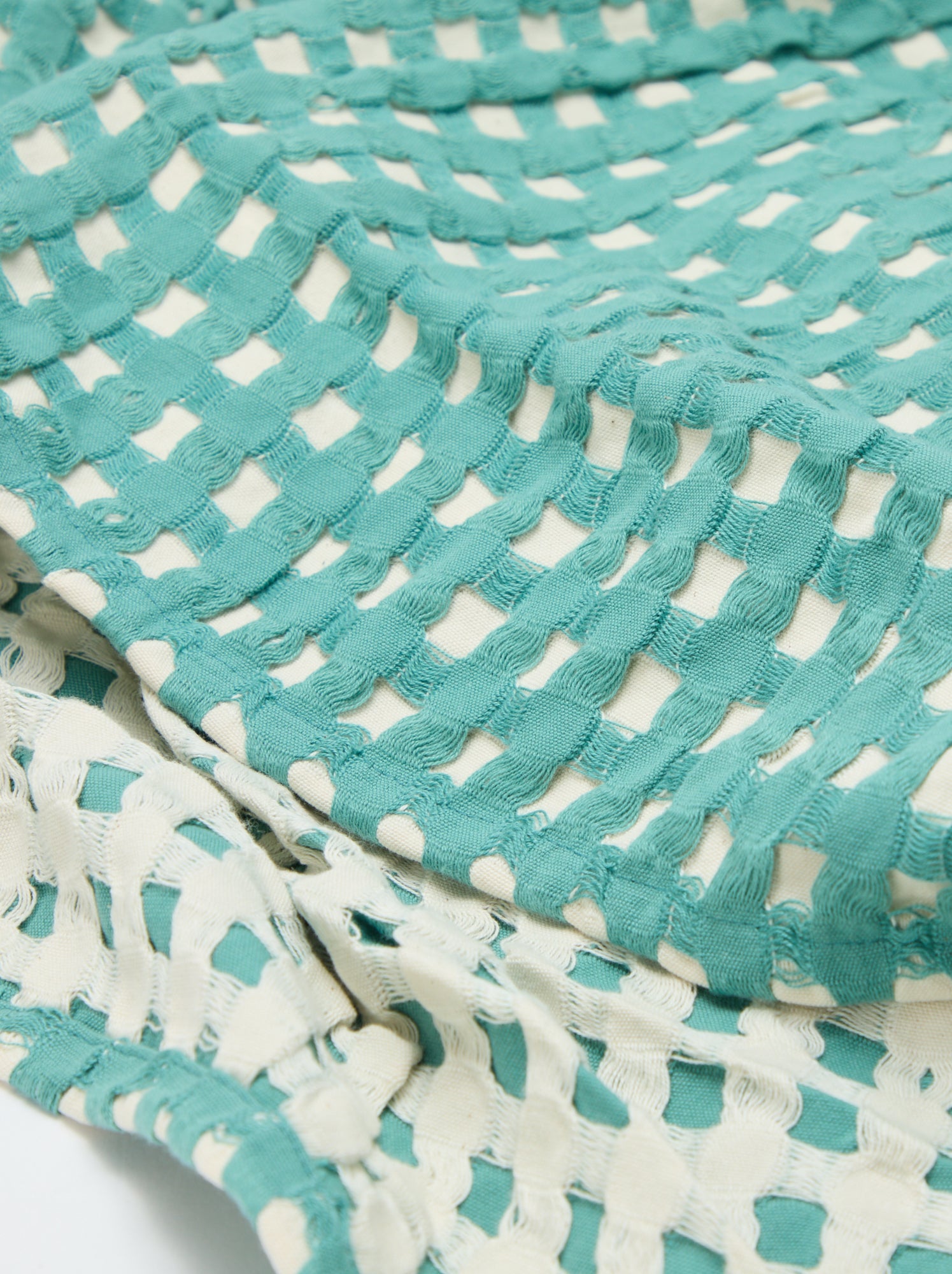 Plaid bicolore avec design gaufré (180 x 200 cm) - Vert
