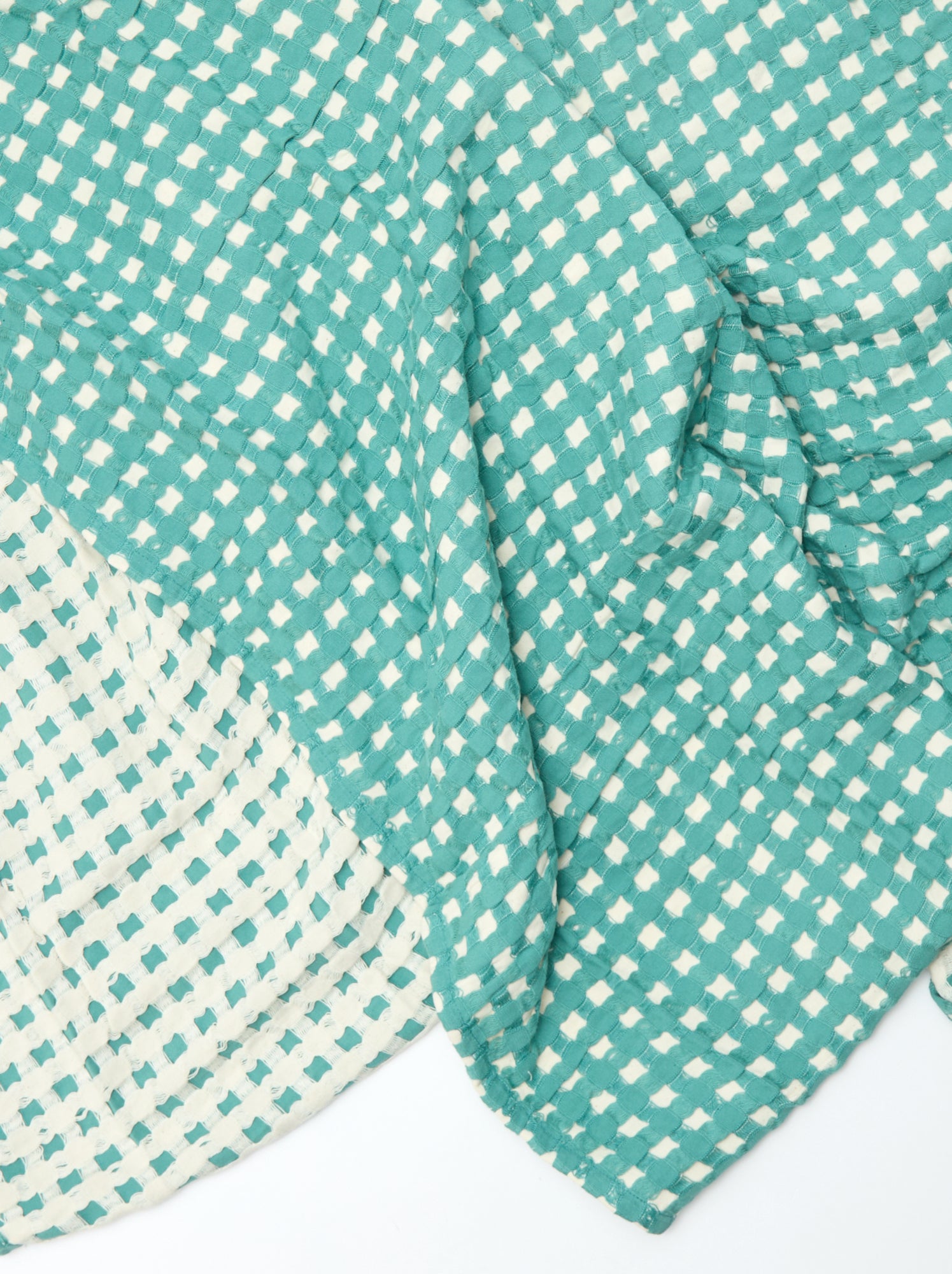 Plaid bicolore avec design gaufré (180 x 200 cm) - Vert