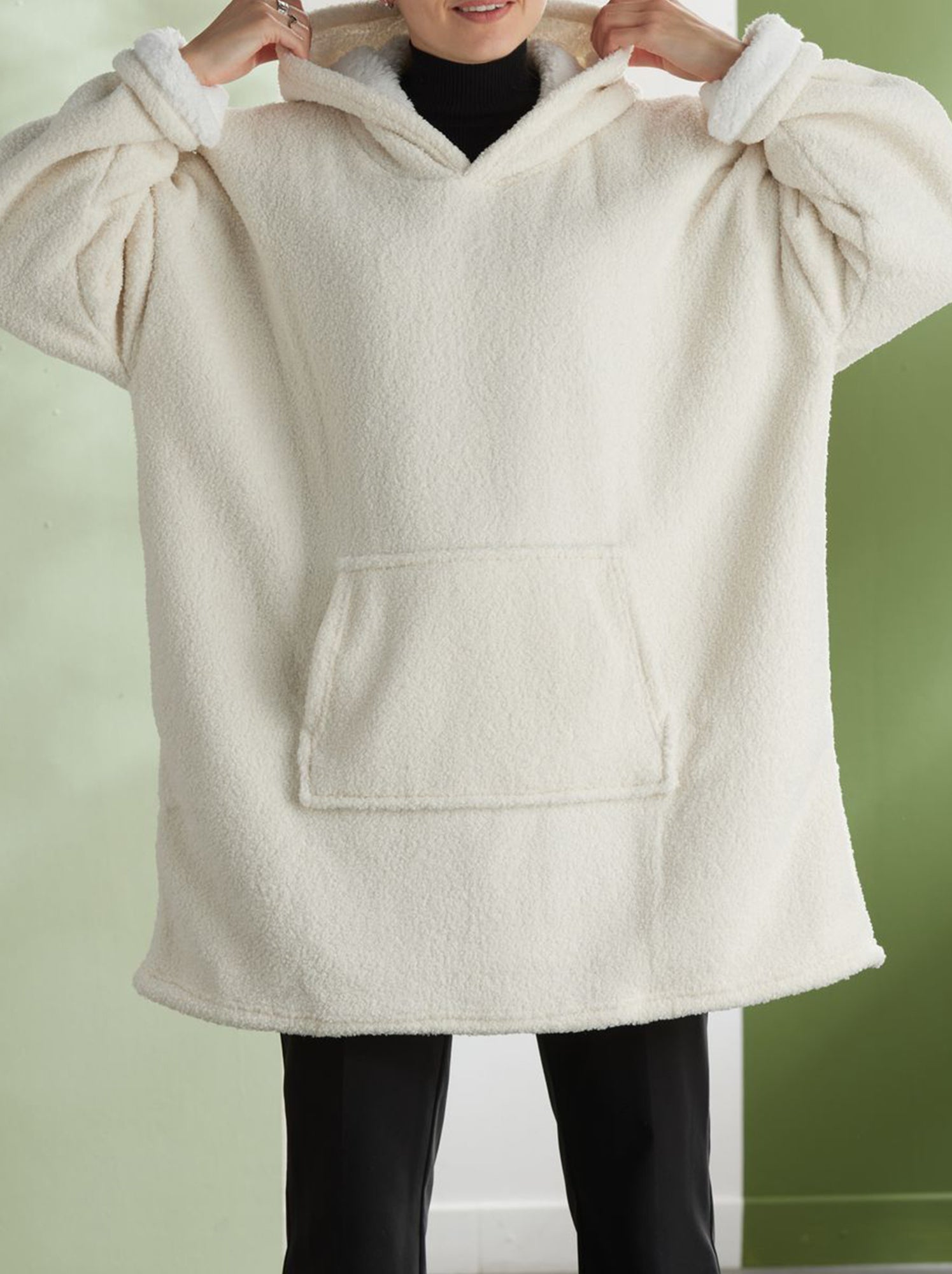 Plaid poncho - Blanc