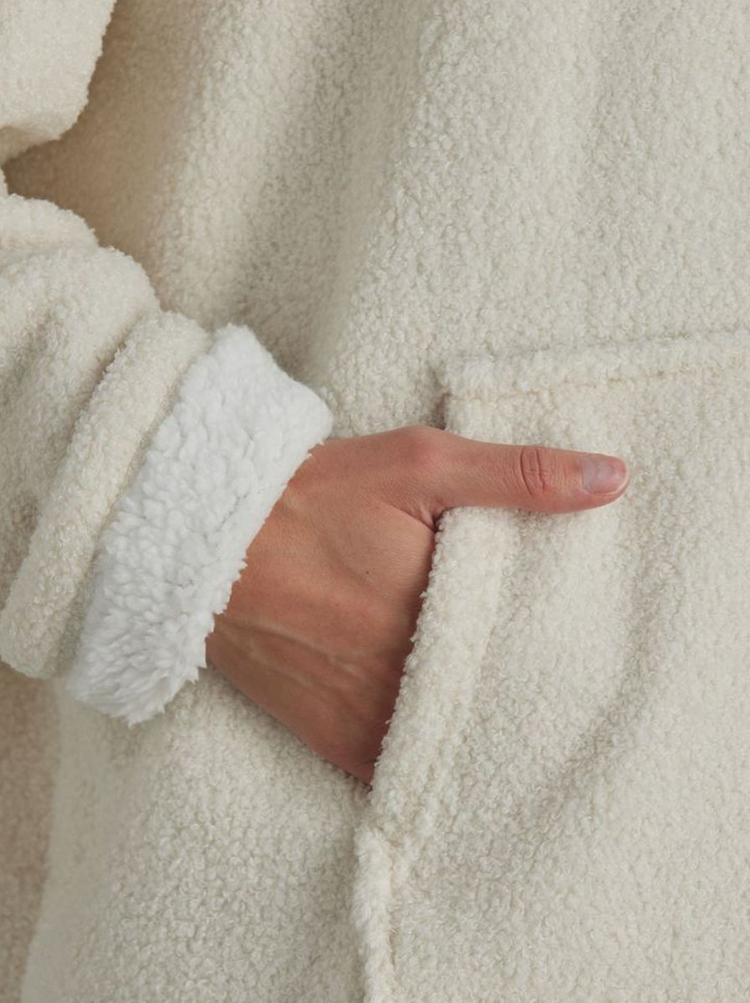 Plaid poncho - Blanc
