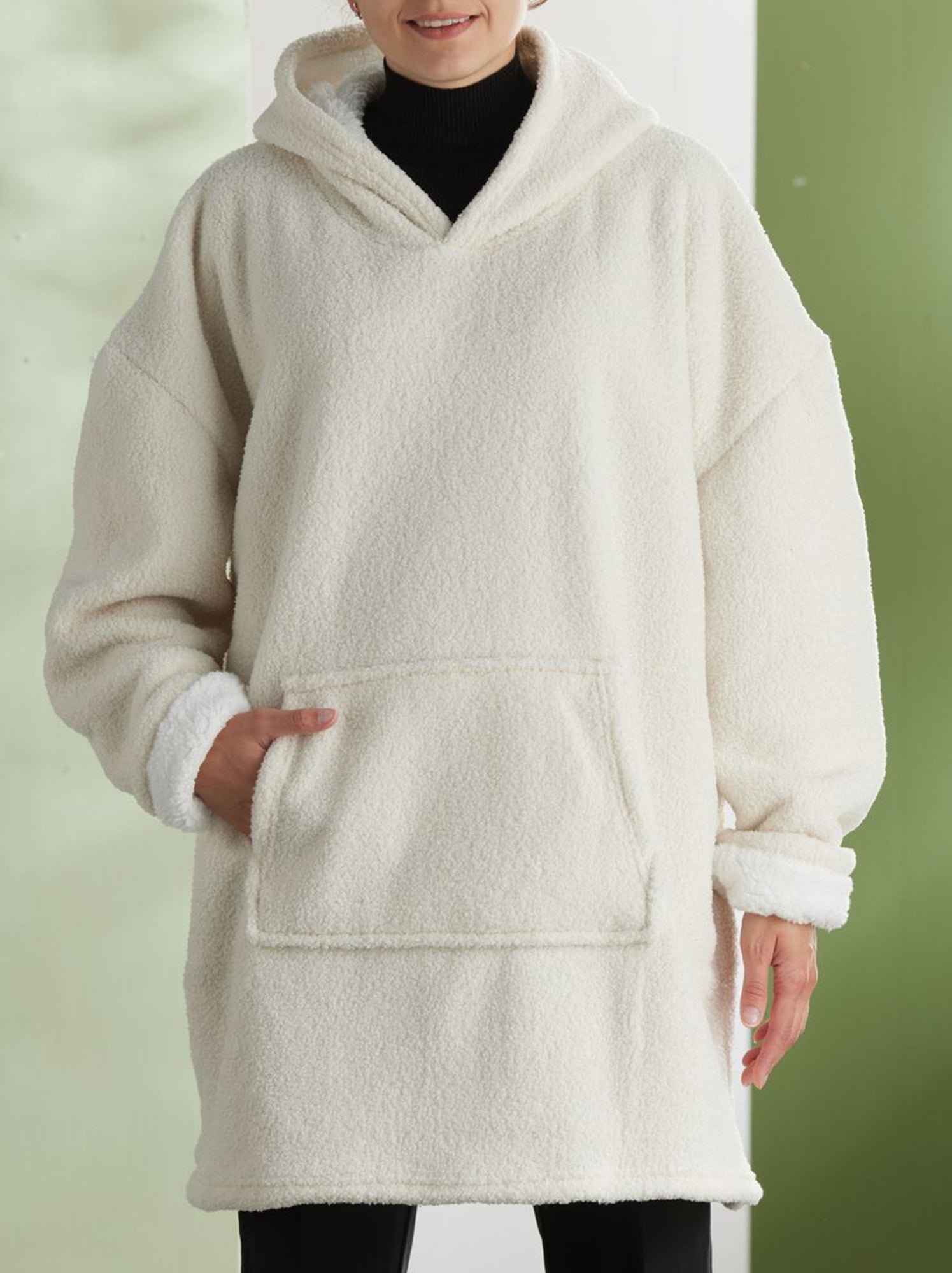 Plaid poncho - Blanc