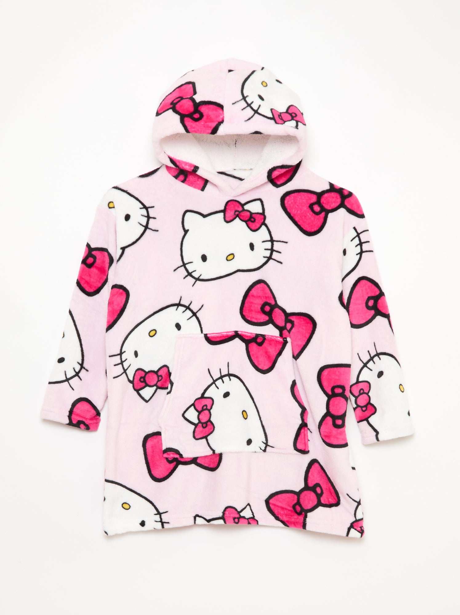 Plaid poncho enfant à capuche polaire 'Minnie' - Rose (FEI72_2)