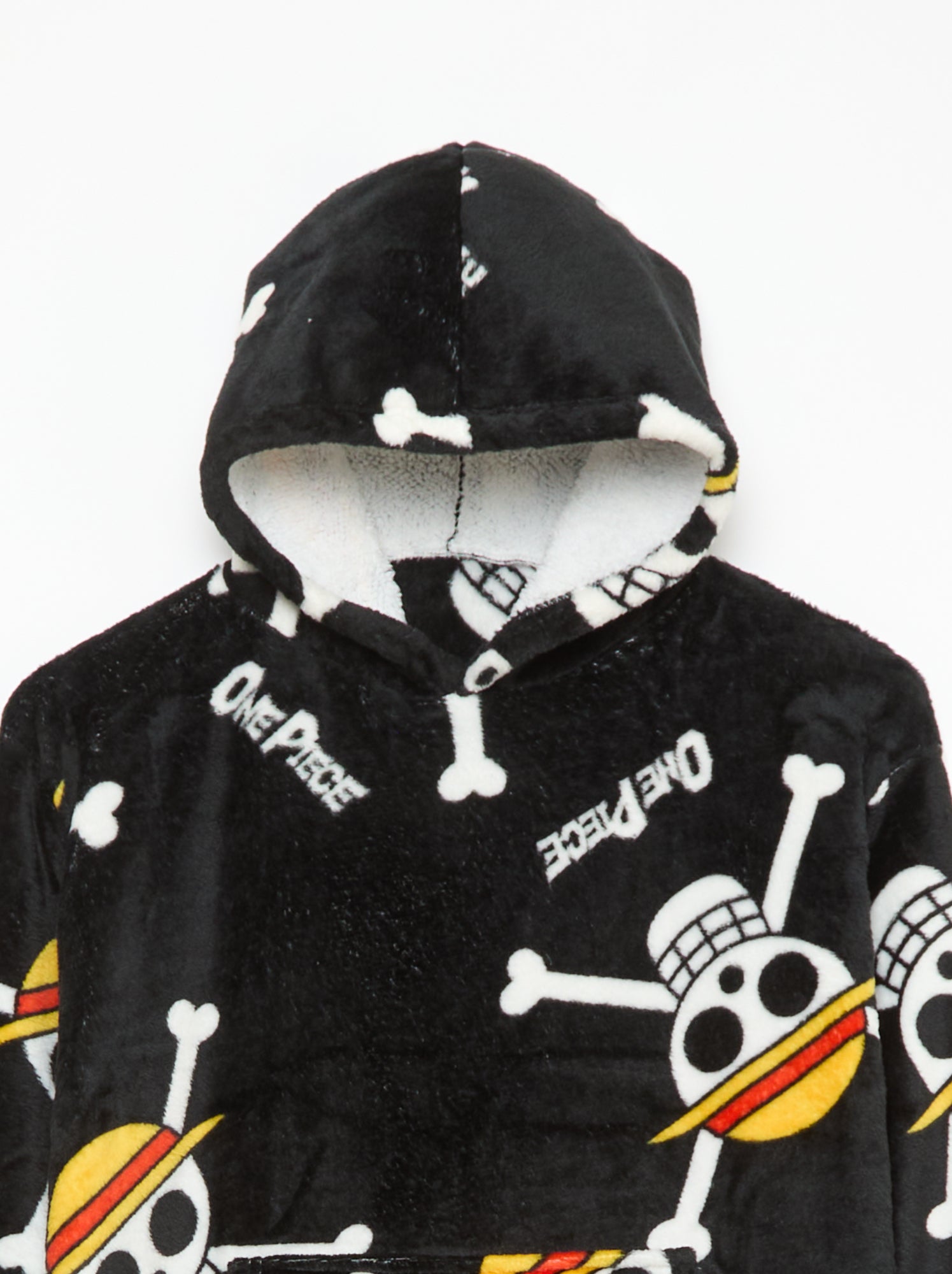 Plaid poncho enfant à capuche polaire 'Minnie' - Noir