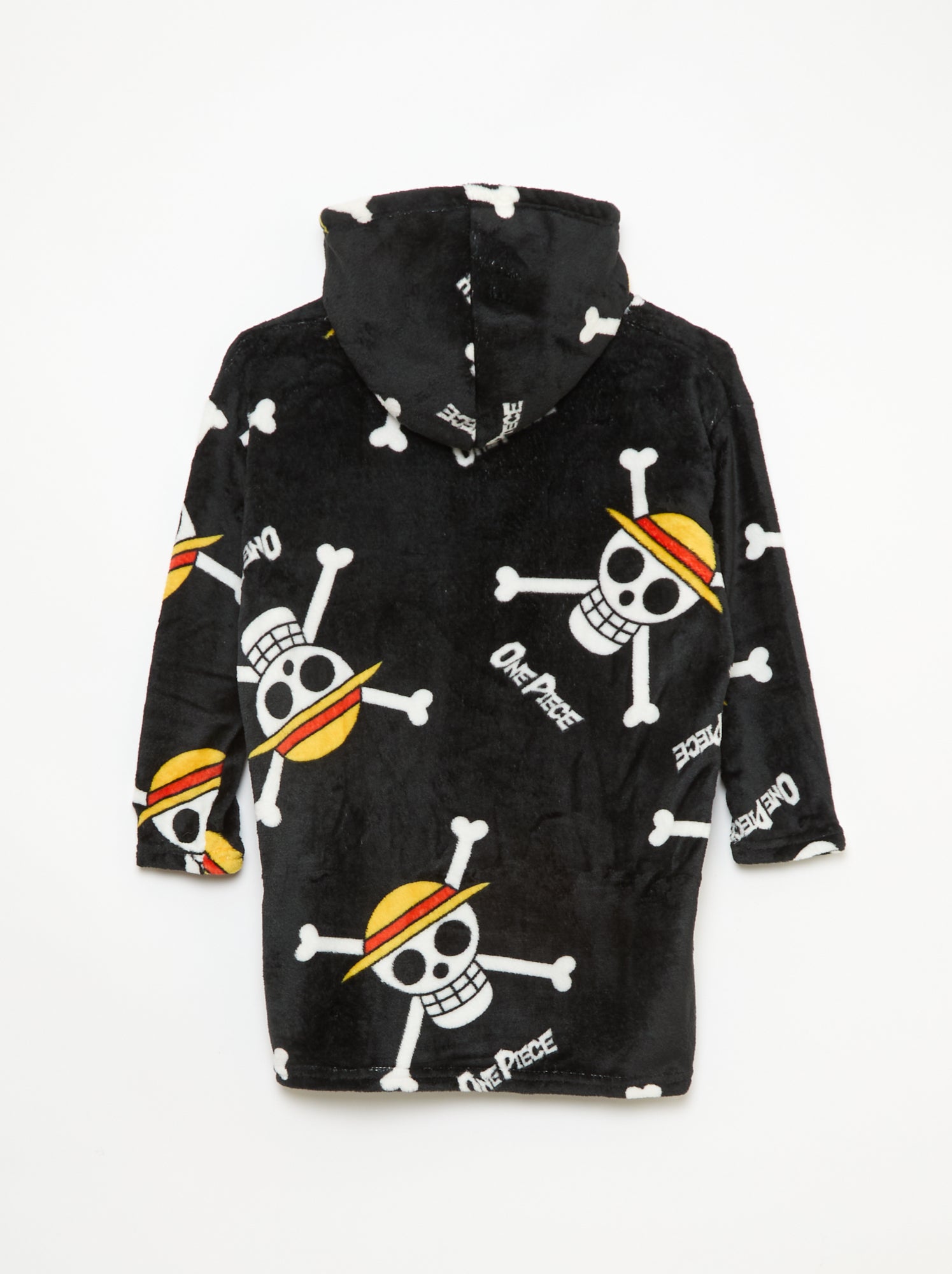 Plaid poncho enfant à capuche polaire 'Minnie' - Noir