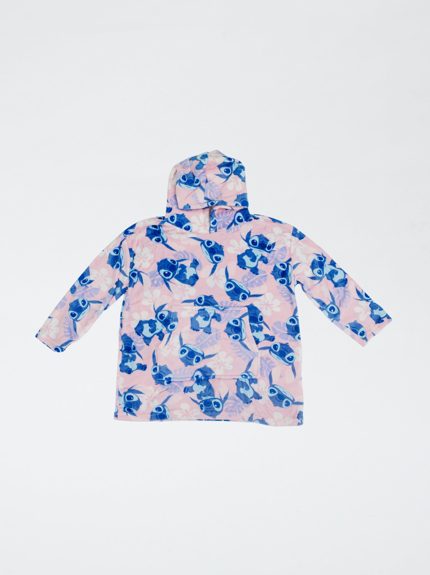 Plaid poncho enfant à capuche polaire 'Minnie' - Bleu