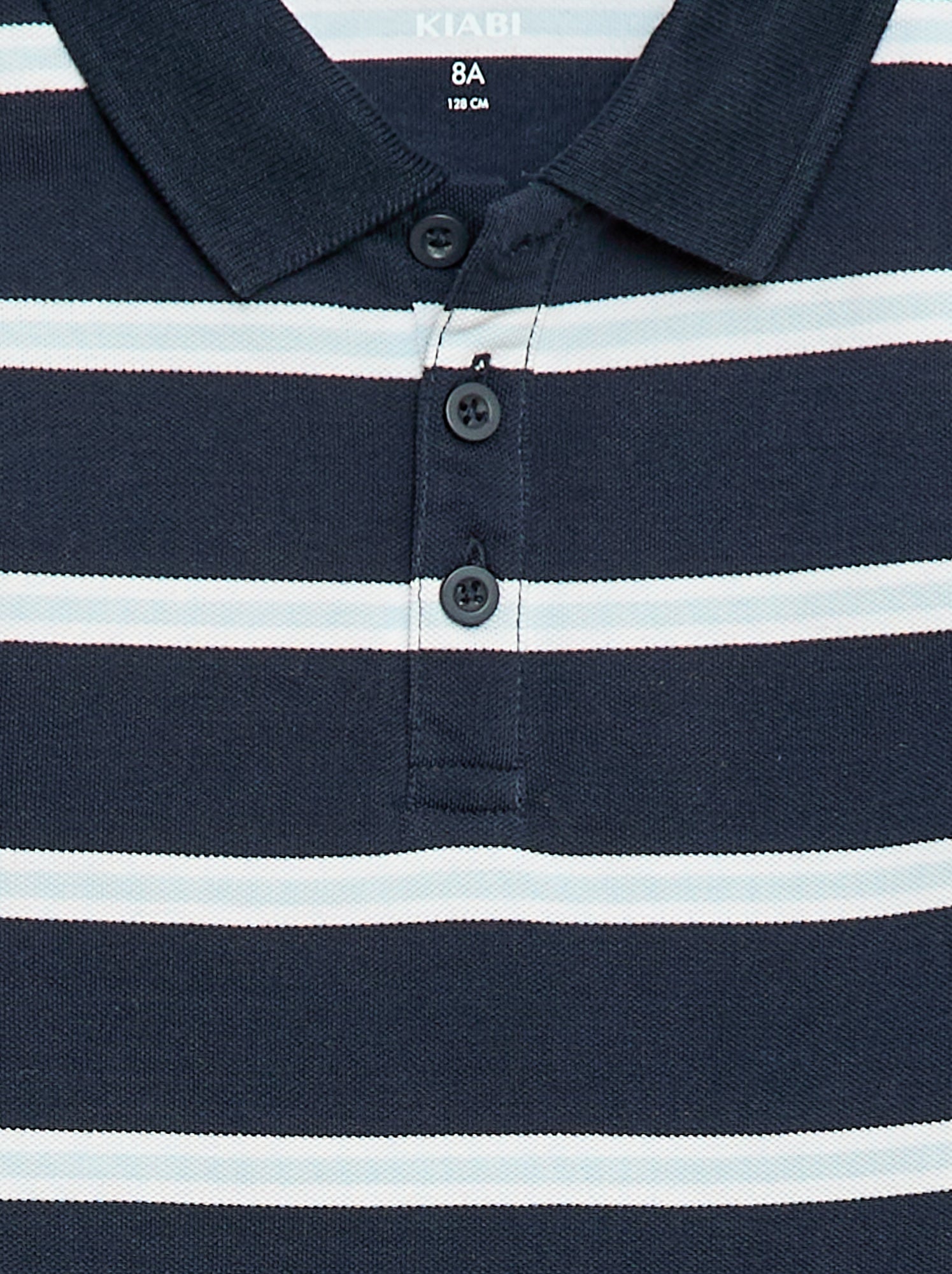 Polo à manches courtes en piqué de coton - Bleu (FKW22_2)