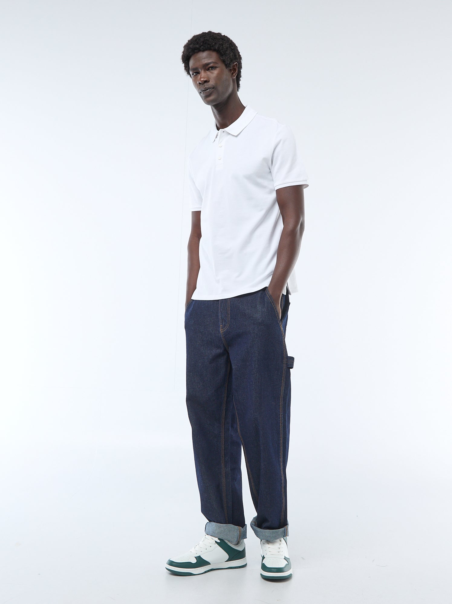 Polo en piqué de coton - Blanc