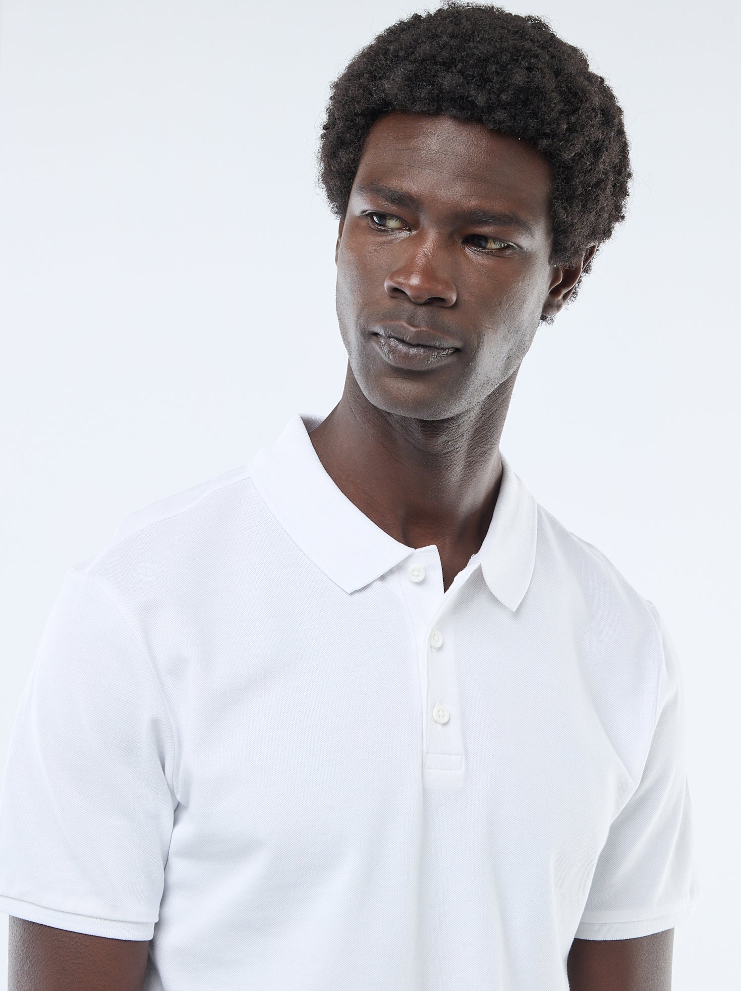 Polo en piqué de coton - Blanc