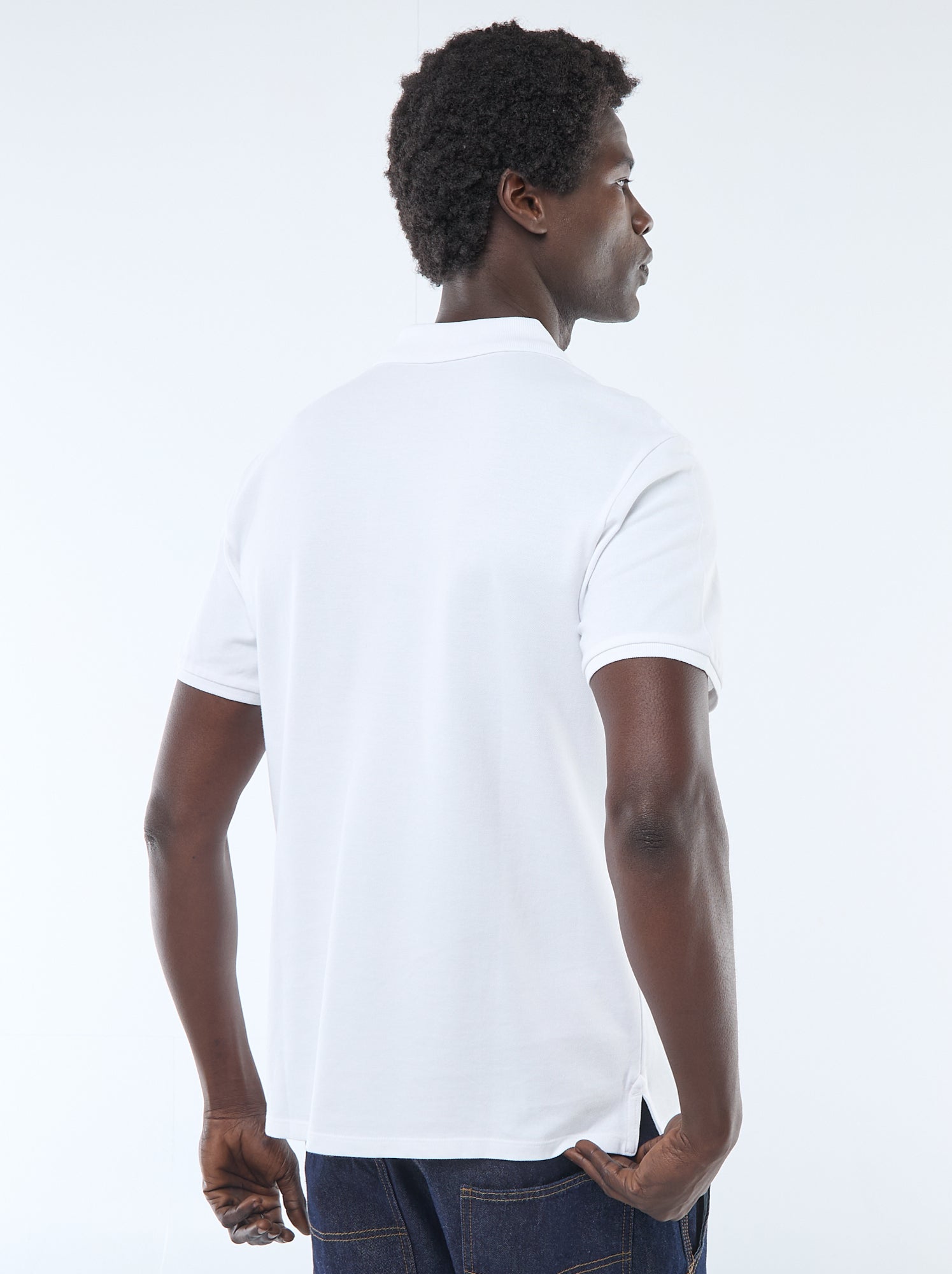 Polo en piqué de coton - Blanc
