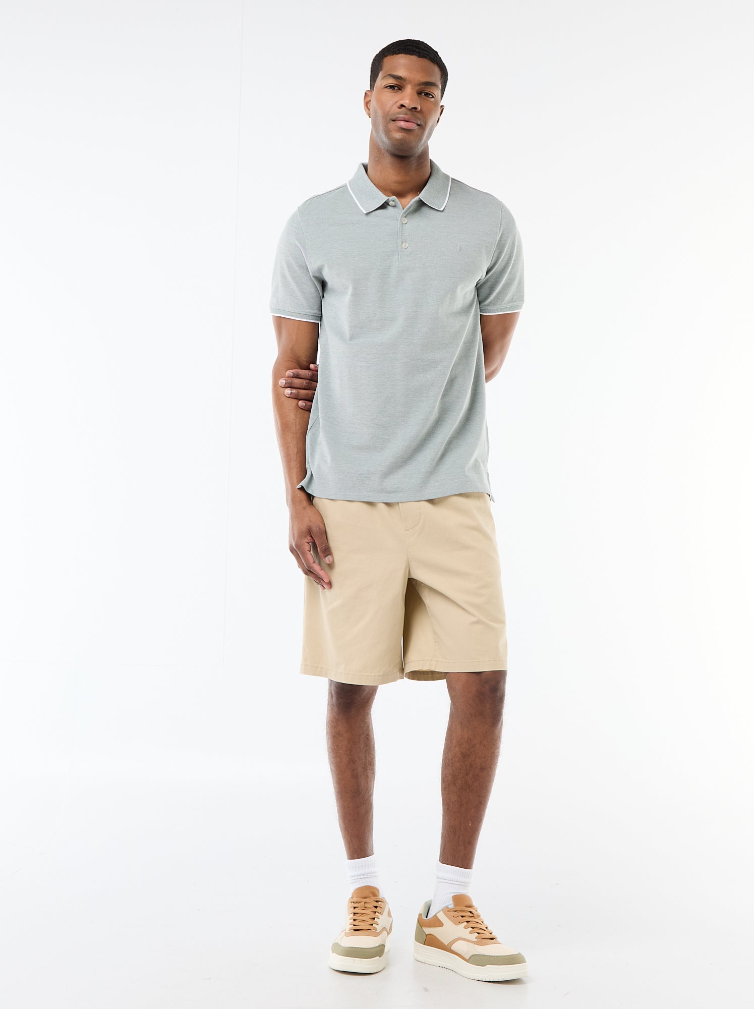 Polo avec broderie sur poitrine - Vert (FLF46_3)