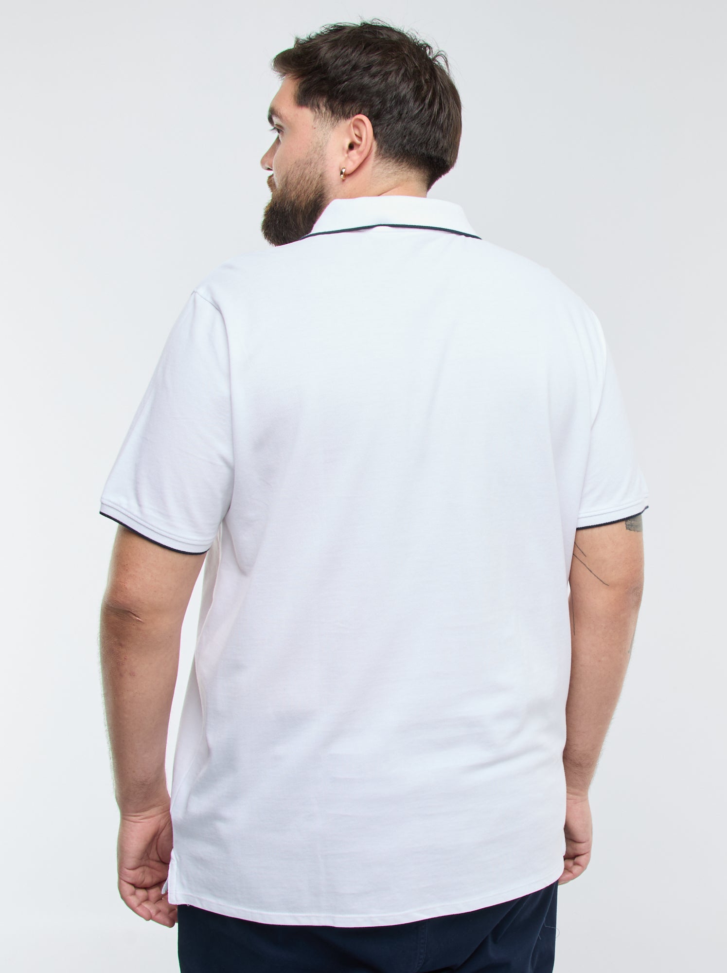 Polo en coton à contrastes - Blanc