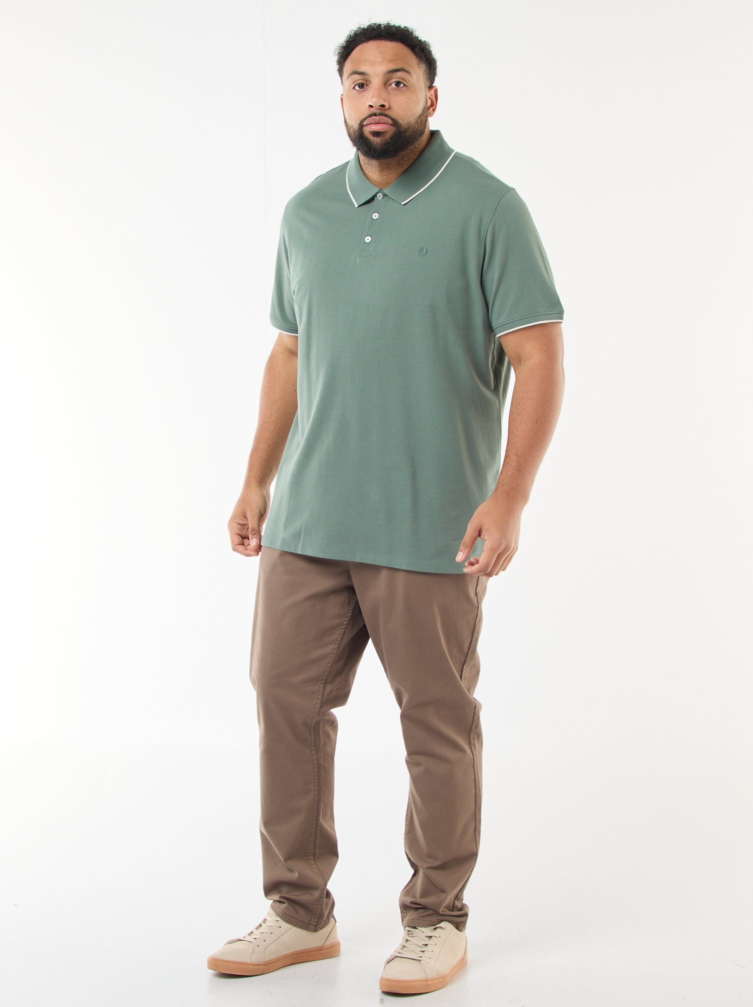 Polo en coton à contrastes - Vert