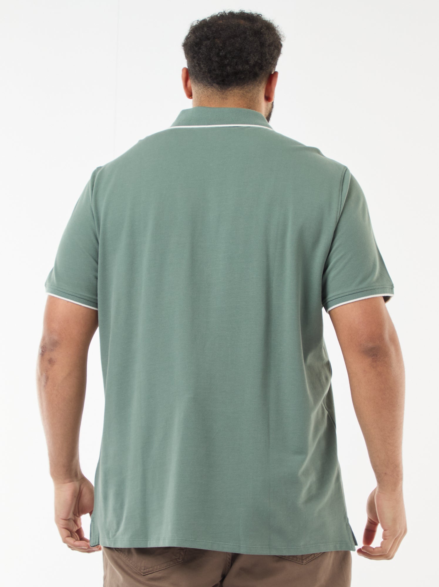 Polo en coton à contrastes - Vert