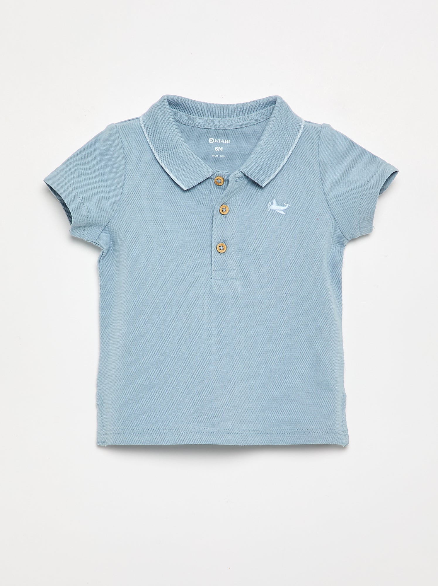 Polo en coton piqué - Bleu