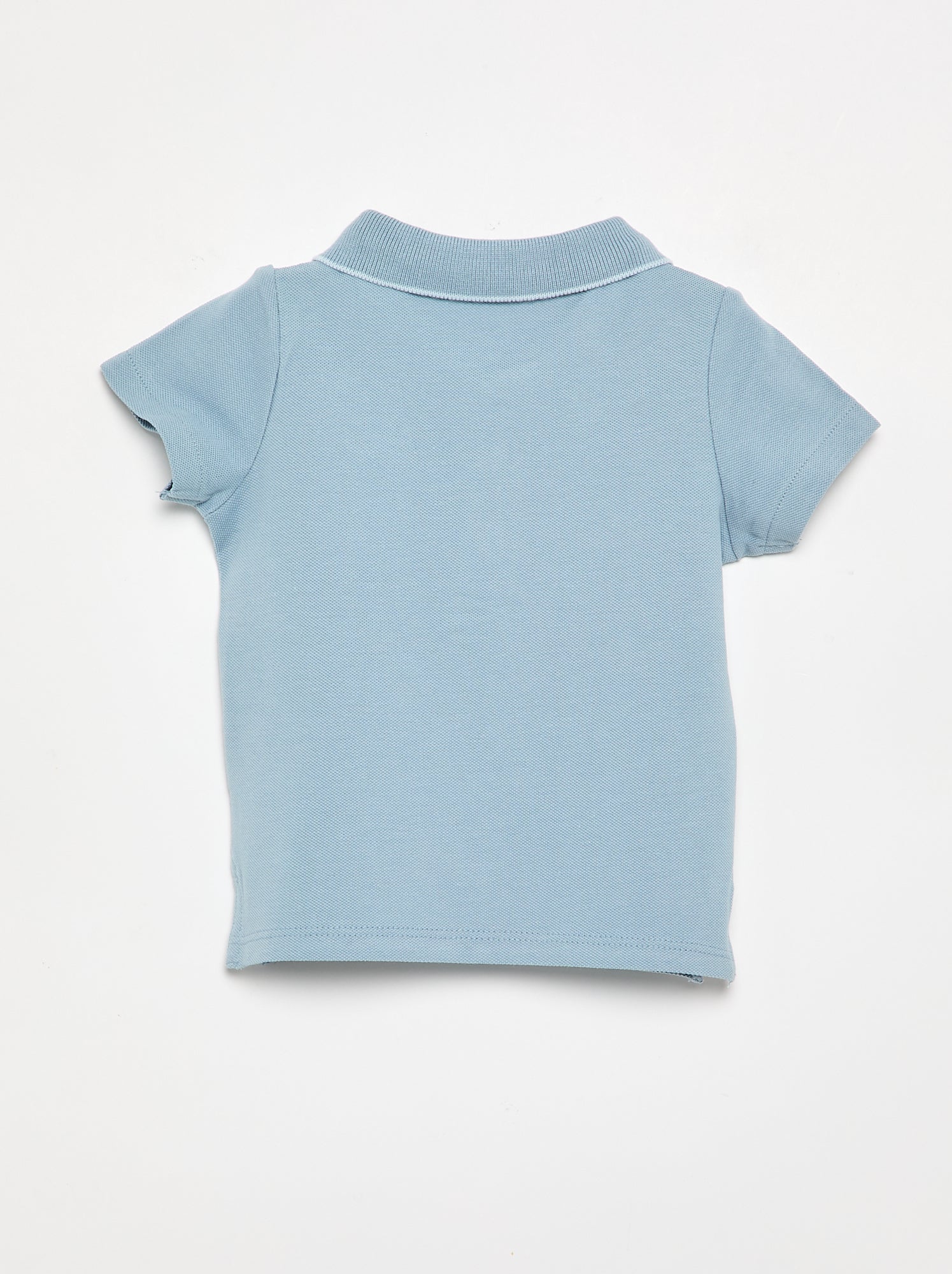Polo en coton piqué - Bleu