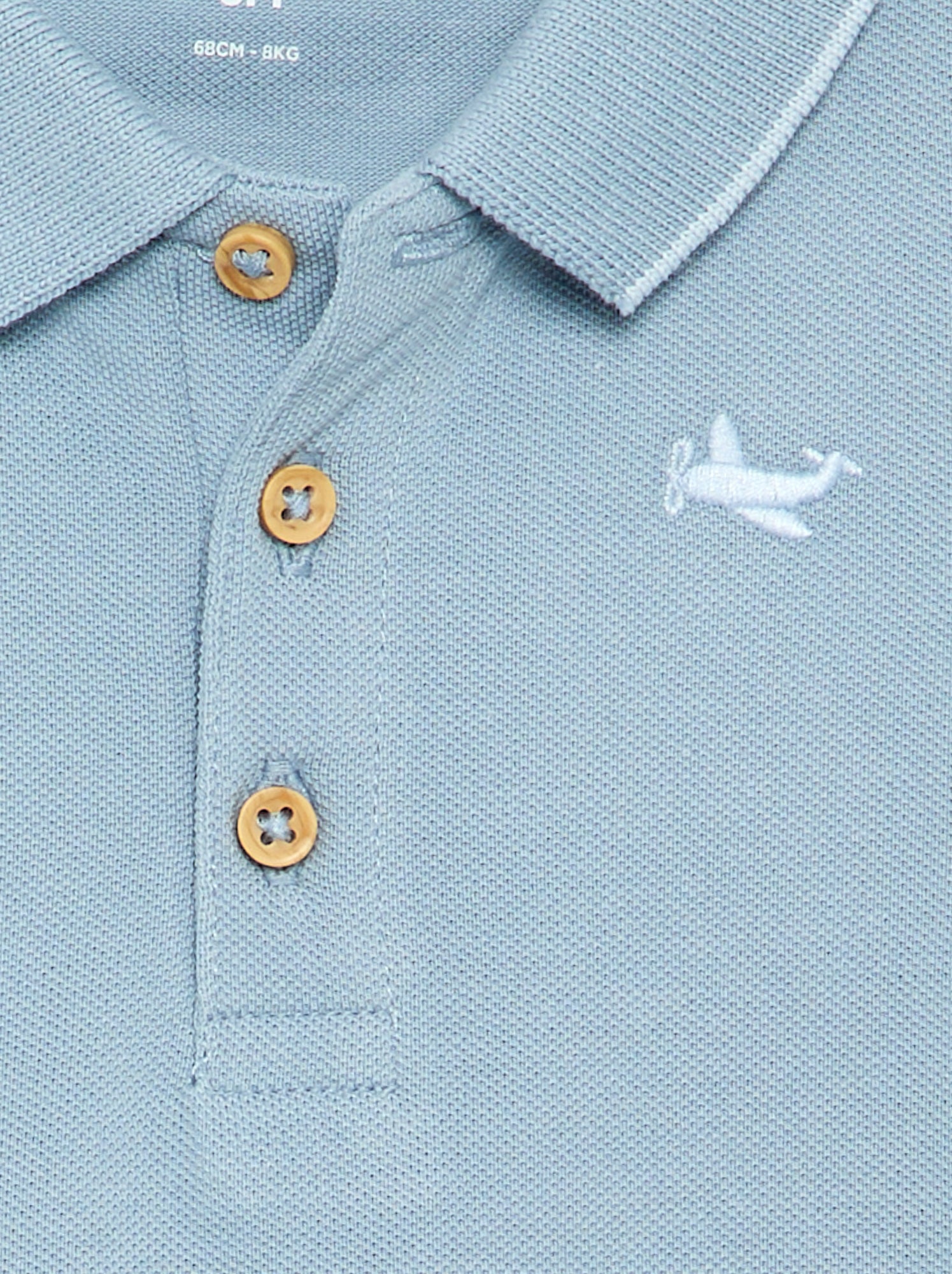 Polo en coton piqué - Bleu