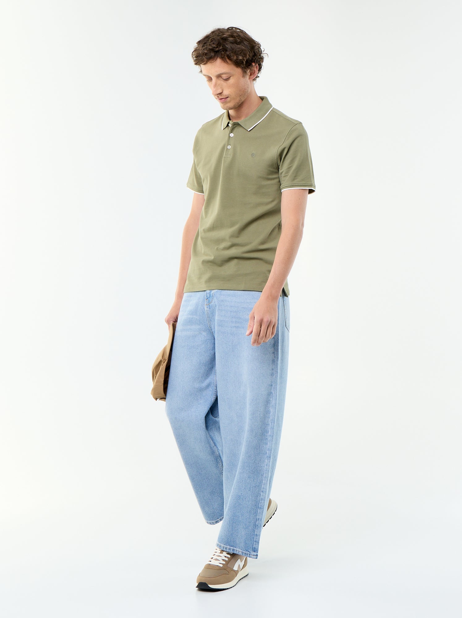 Polo en coton pour homme à manches courtes - Vert (CKW10_64)