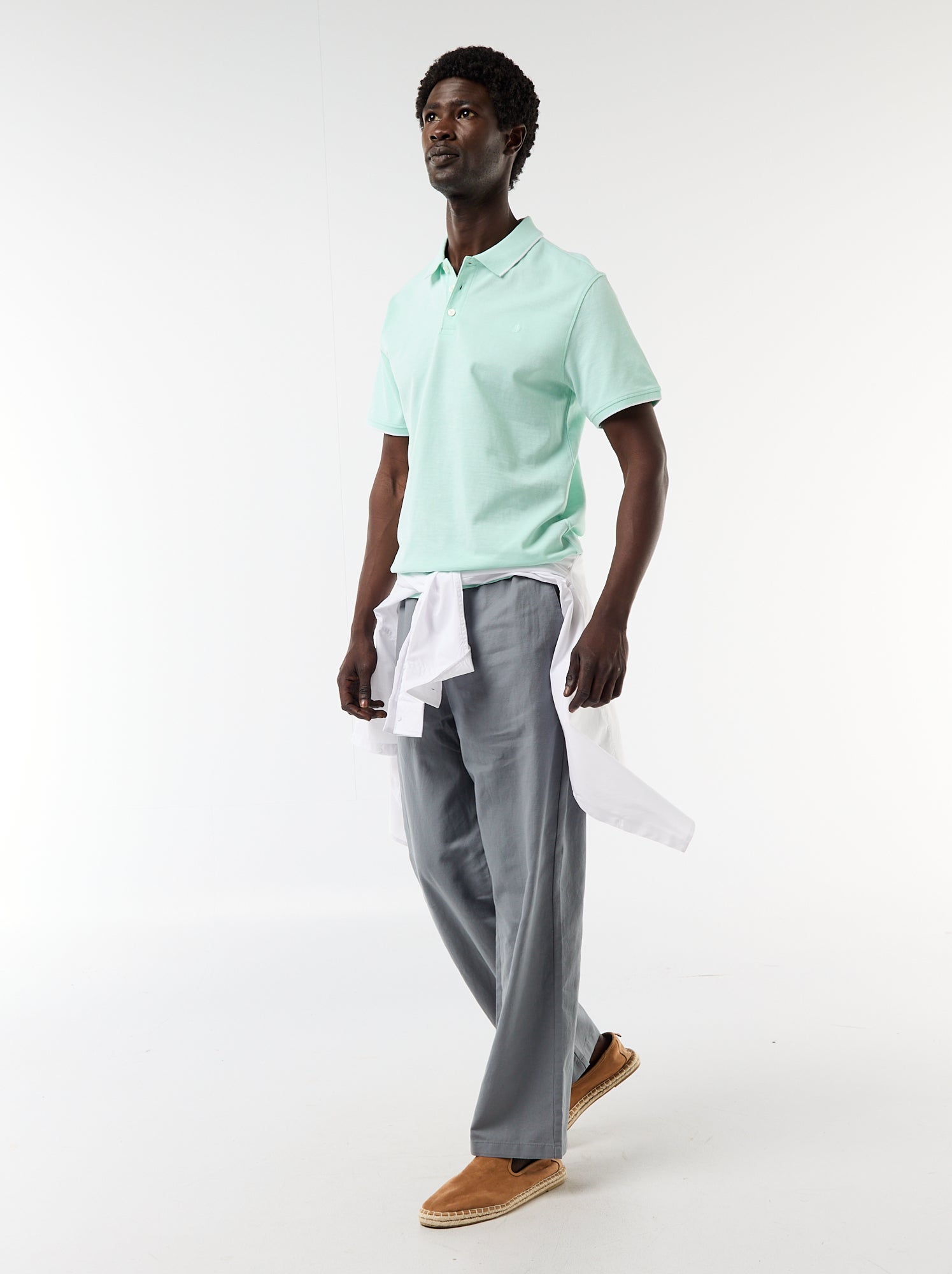 Polo avec broderie sur poitrine - Vert (FLF46_7)