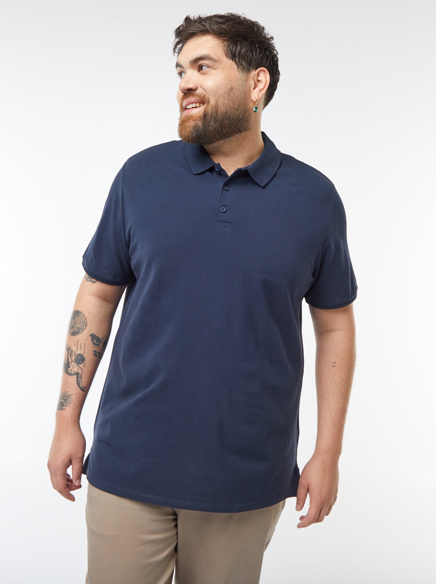 Polo en maille piqué - Bleu (ZJ223_12)