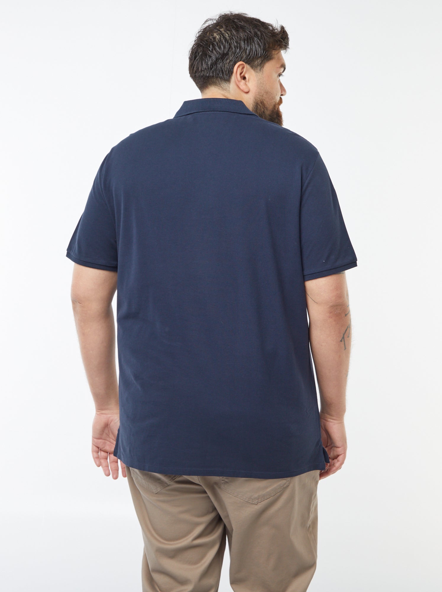 Polo en maille piqué - Bleu (ZJ223_12)