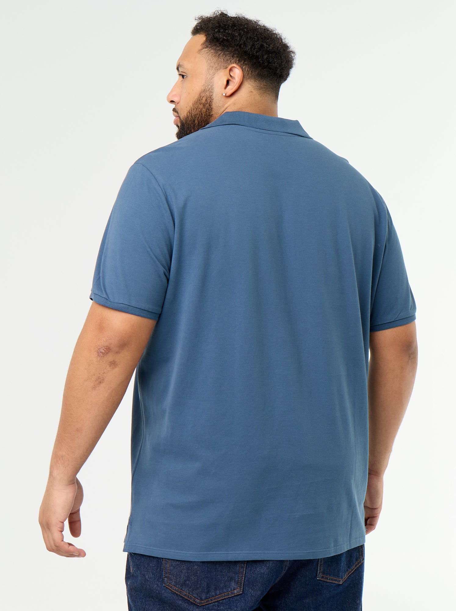 Polo en maille piqué - Bleu (ZJ223_26)