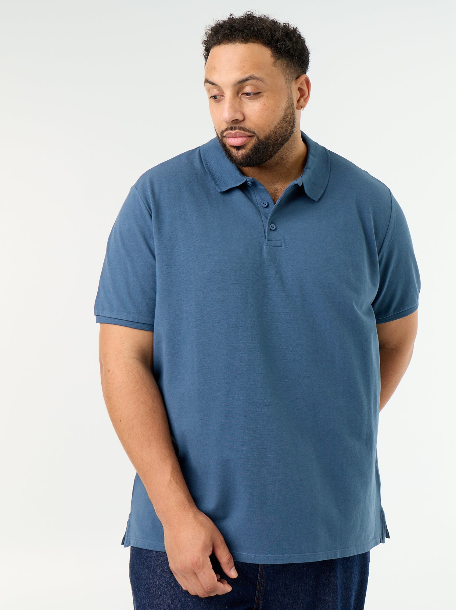 Polo en maille piqué - Bleu (ZJ223_26)