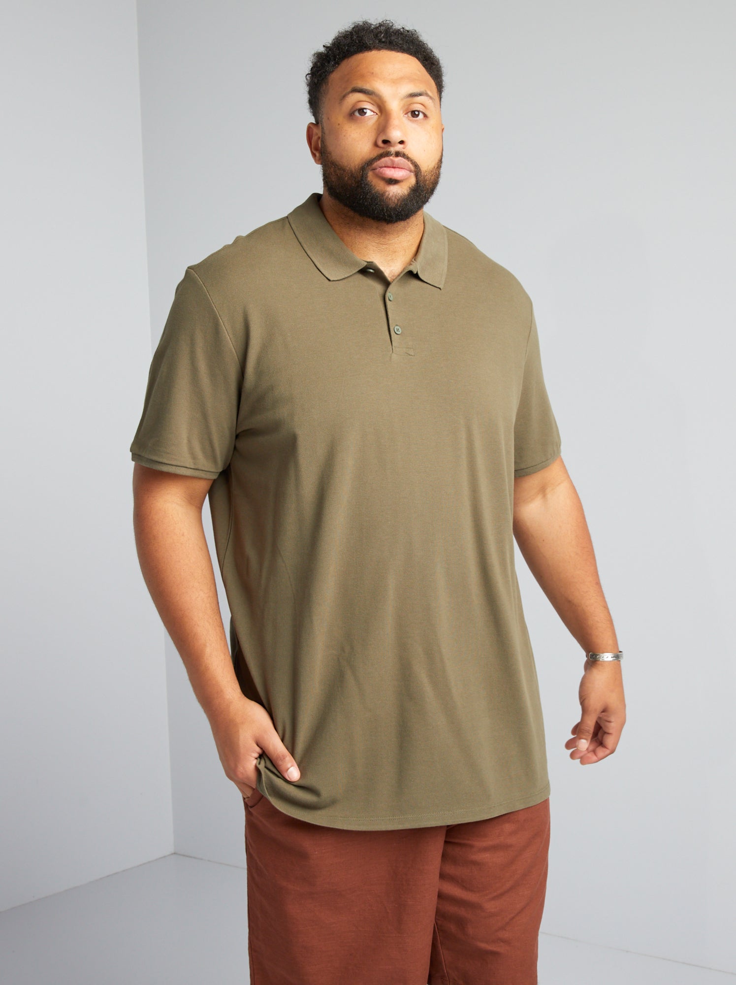 Polo en maille piqué - Kaki